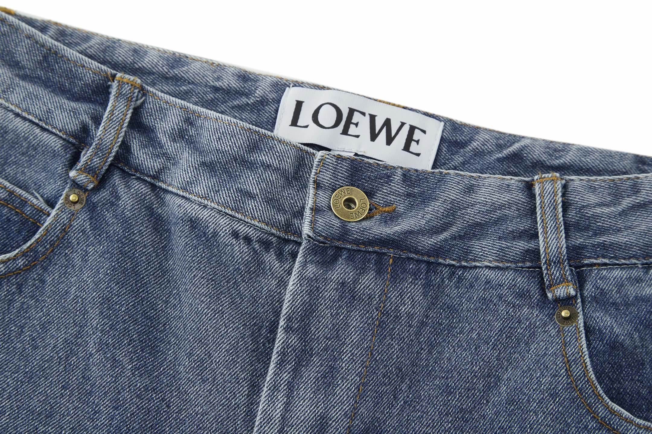 Loewe 罗意威 刺绣logo图案水洗牛仔裤 长裤 裤子 蓝色 B0 H526Y11WA65320