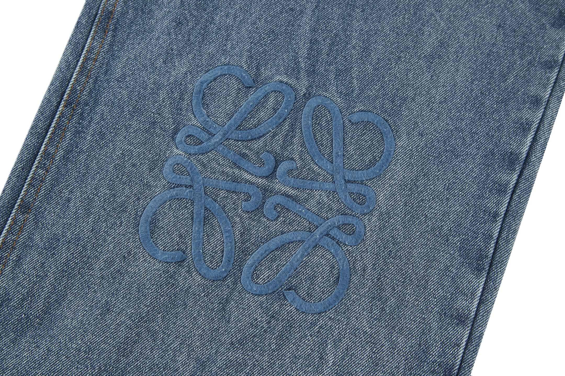 Loewe 罗意威 刺绣logo图案水洗牛仔裤 长裤 裤子 蓝色 B0 H526Y11WA65320
