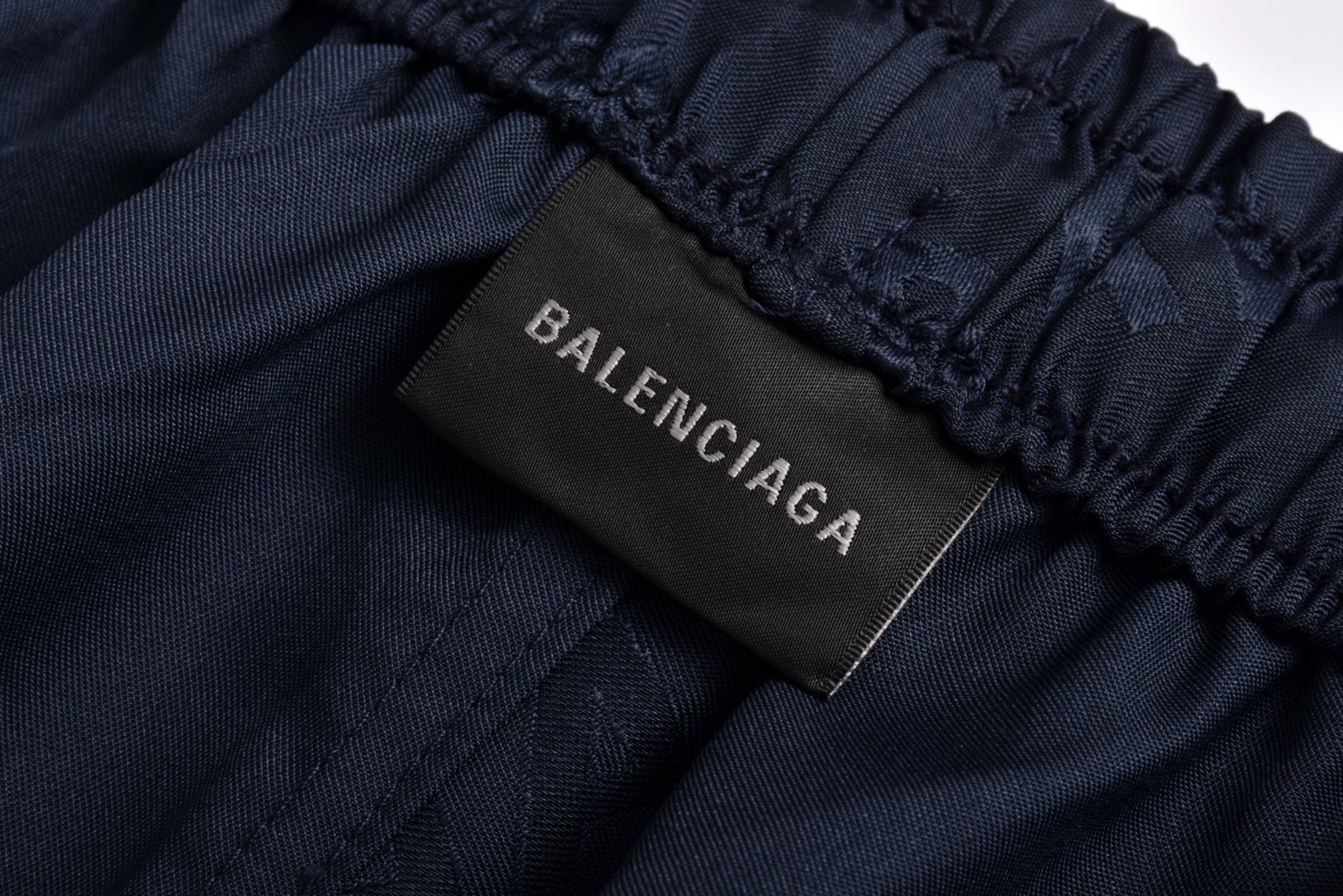 Balenciaga 巴黎世家 弹幕字母logo松紧腰运动裤 短裤 裤子 休闲裤 深蓝色 A2 746223TOO134100
