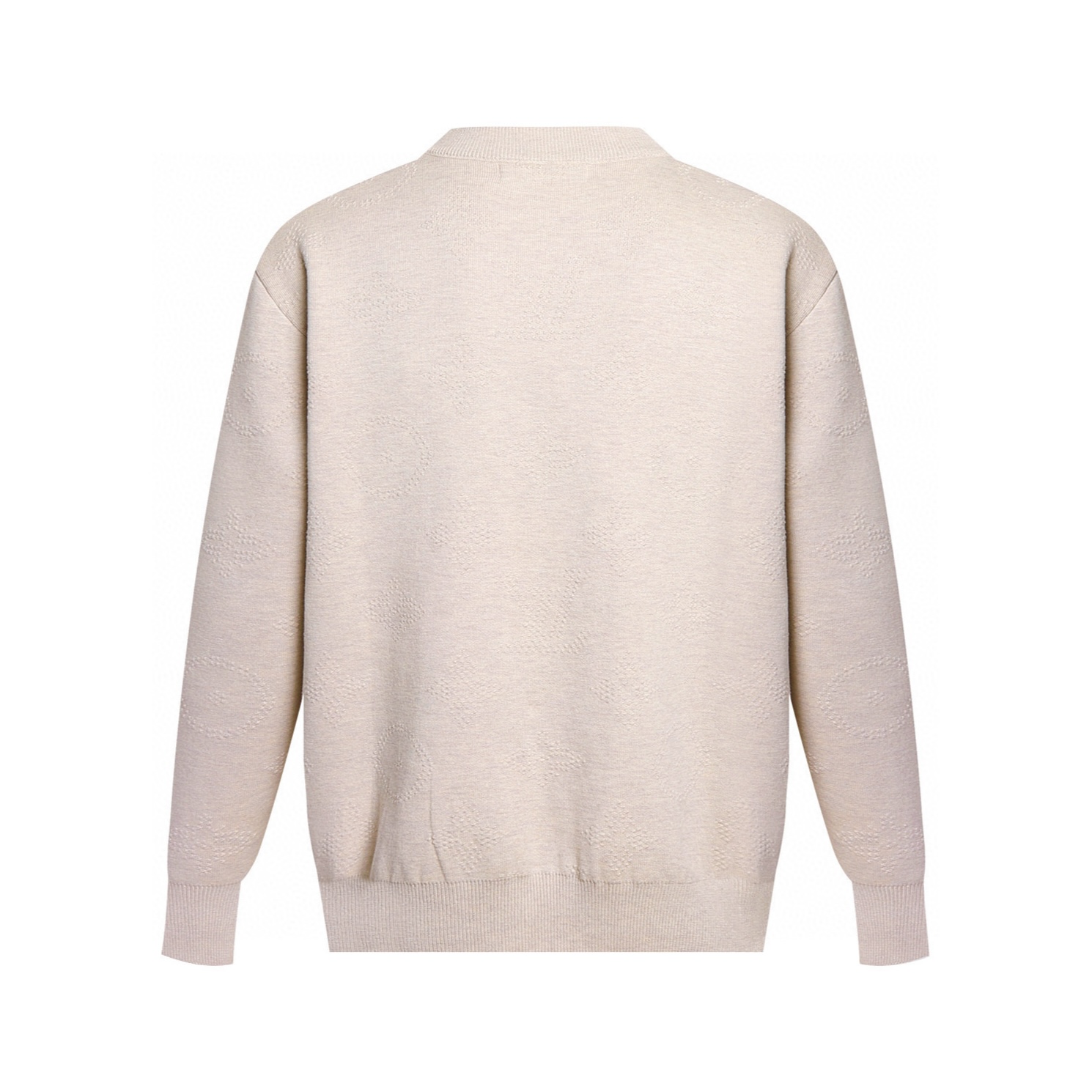 LOUIS VUITTON 路易威登 暗纹提花针织毛衣 圆领 长袖 外套 杏色 B0 