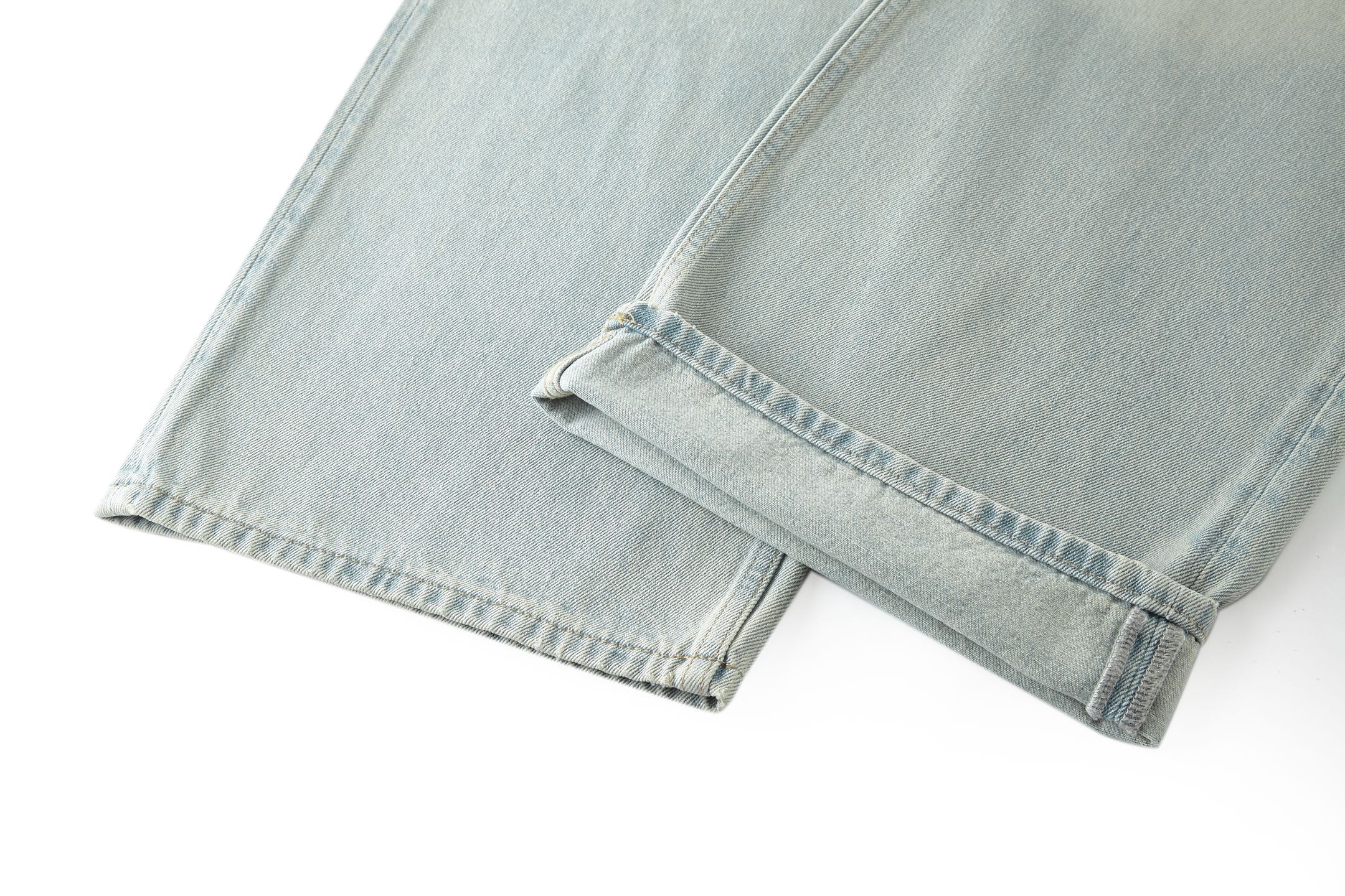 LOUIS VUITTON 路易威登 LV 麂皮皮牌口袋字母刺绣牛仔裤 裤子 长裤 蓝色 B0