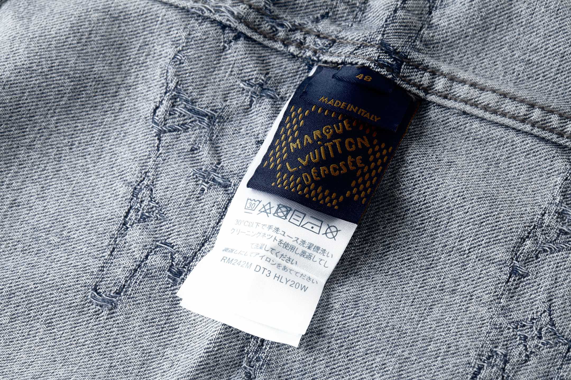 LOUIS VUITTON 路易威登 刺绣云朵图案翻领牛仔外套 牛仔衣 夹克 外套 蓝色 C0 1AILN5