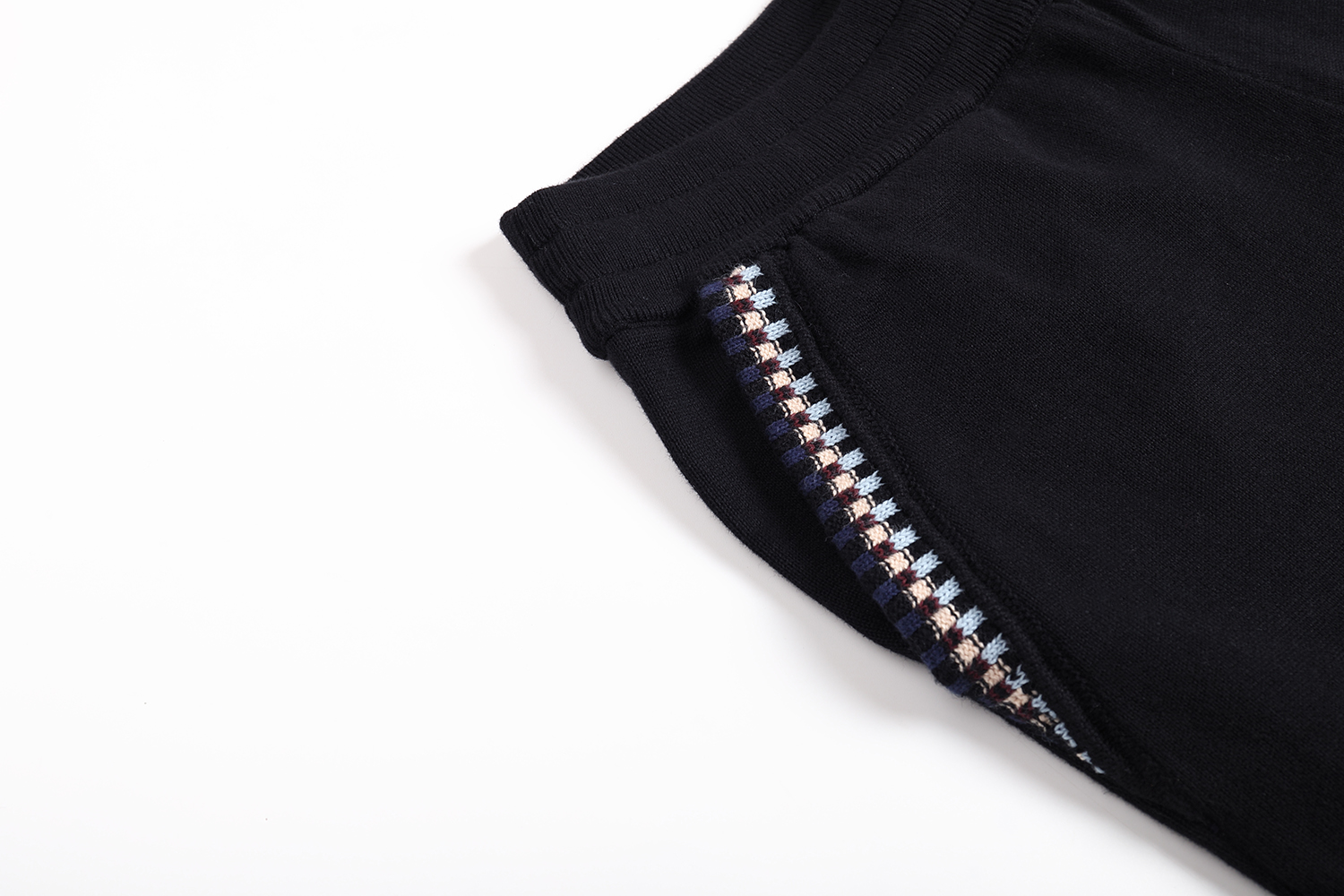 LOUIS VUITTON 路易威登 LV 彩色刺绣字母logo松紧腰针织休闲裤 裤子 长裤 黑色 B0 1AHVNA