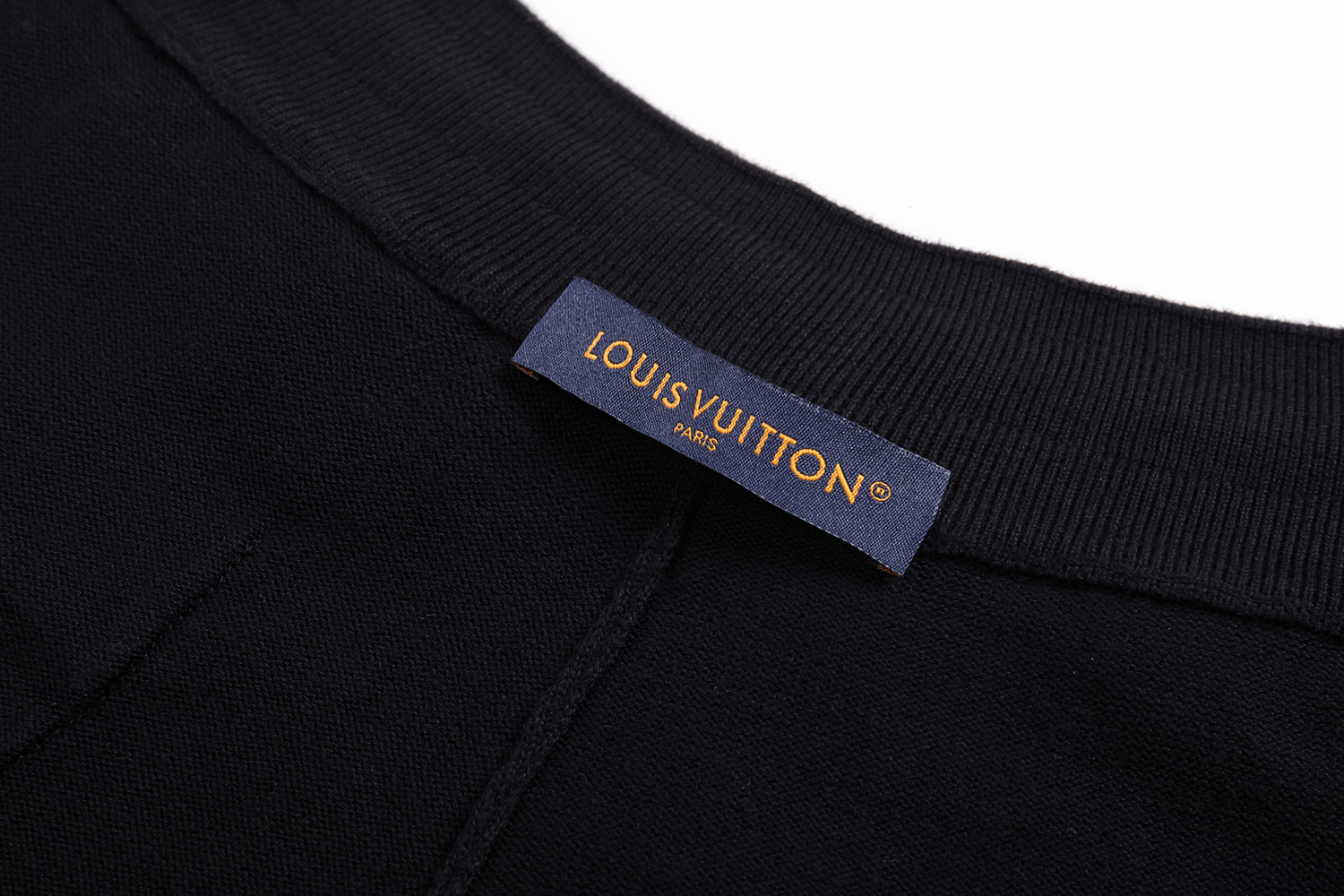 LOUIS VUITTON 路易威登 LV 彩色刺绣字母logo松紧腰针织休闲裤 裤子 长裤 黑色 B0 1AHVNA