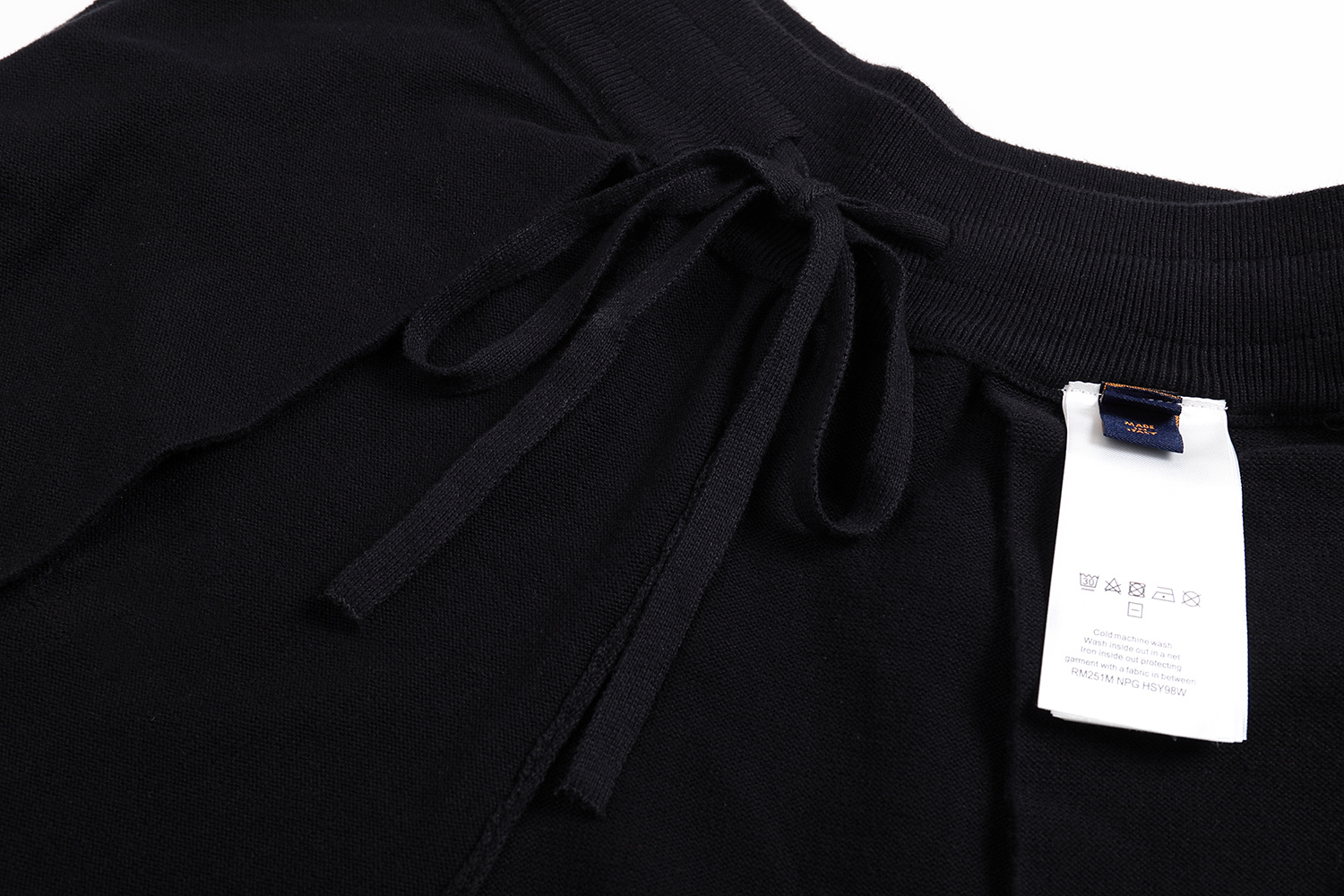 LOUIS VUITTON 路易威登 LV 彩色刺绣字母logo松紧腰针织休闲裤 裤子 长裤 黑色 B0 1AHVNA