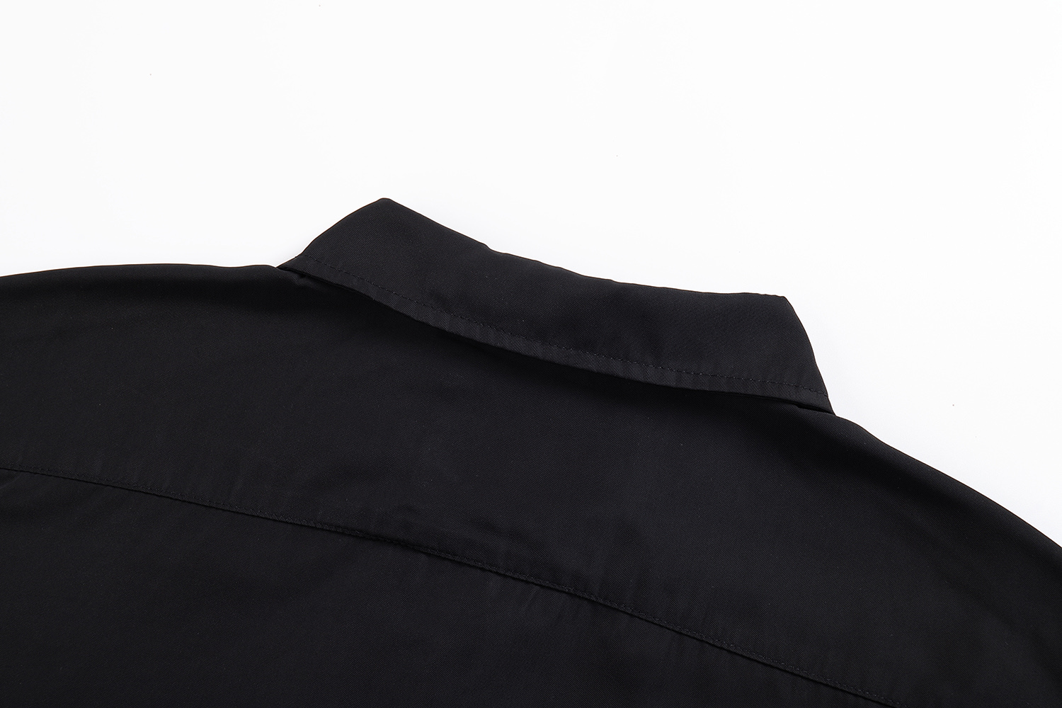 PRADA 普拉达 纯色logo徽标拉链翻领夹克 长袖 外套 黑色 A5 SC810-16HH-F0002-S-OOO