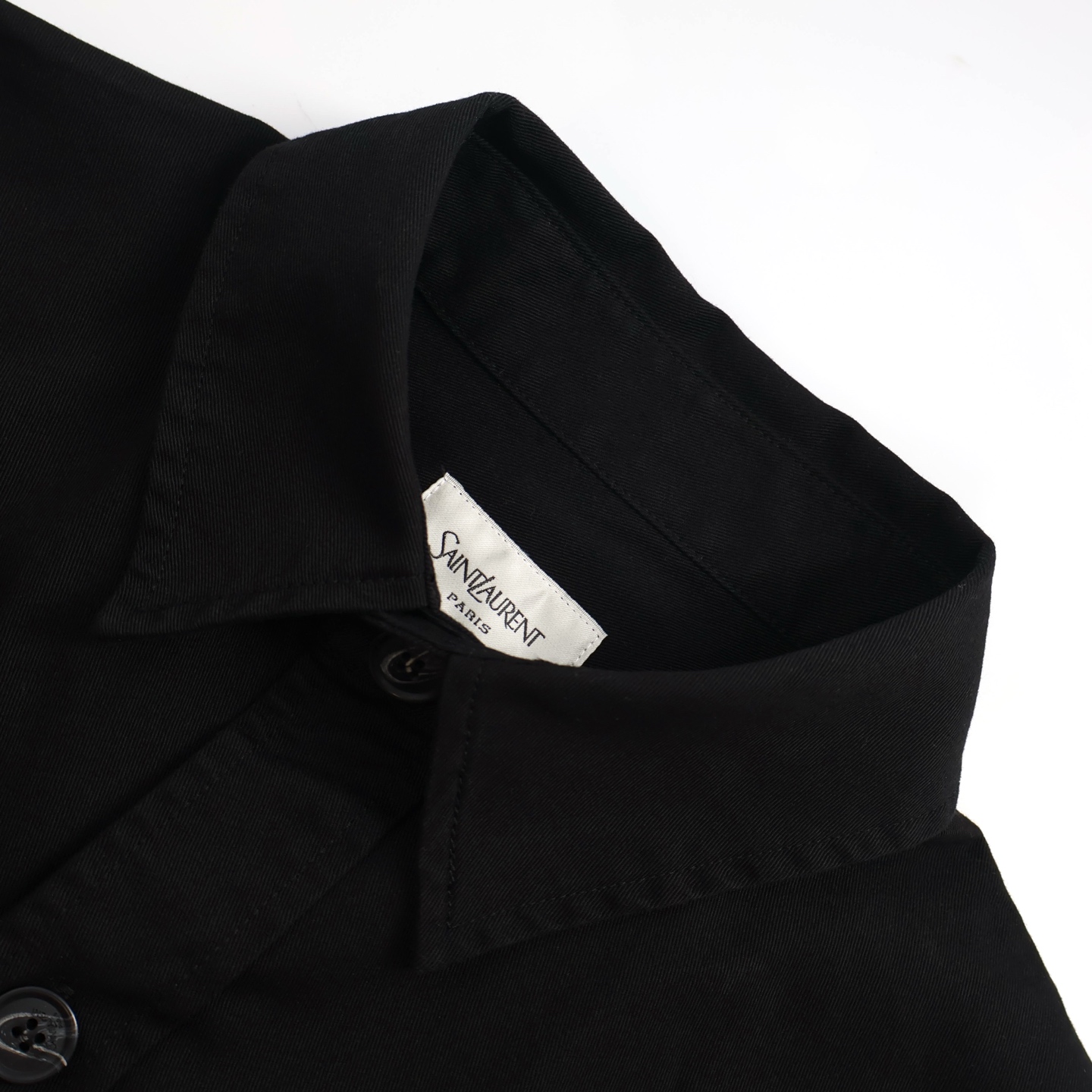 SAINT LAURENT 圣罗兰 口袋字母logo刺绣单排扣衬衫 外套 长袖 绿色 黑色 B0 838697Y253W3530