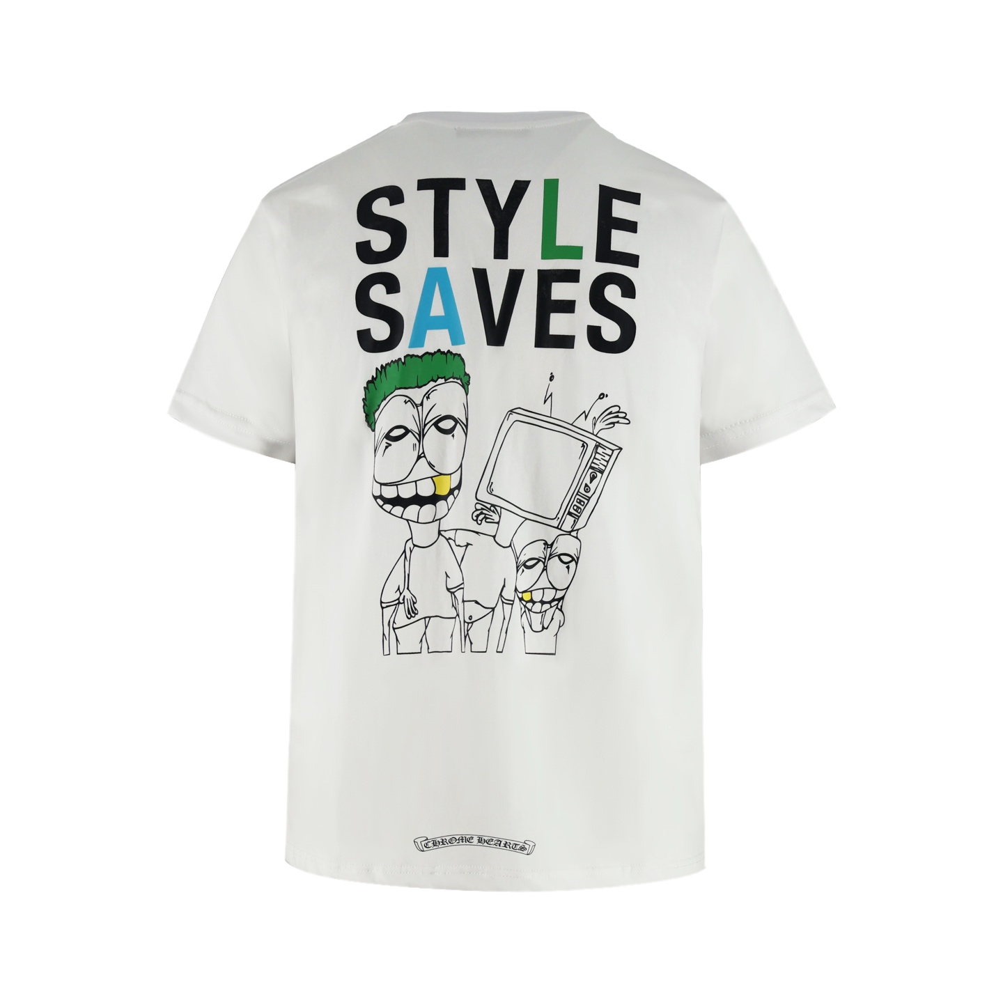 Chrome Hearts 克罗心 电视机图案字母印花 短袖 T恤 白色 A2 