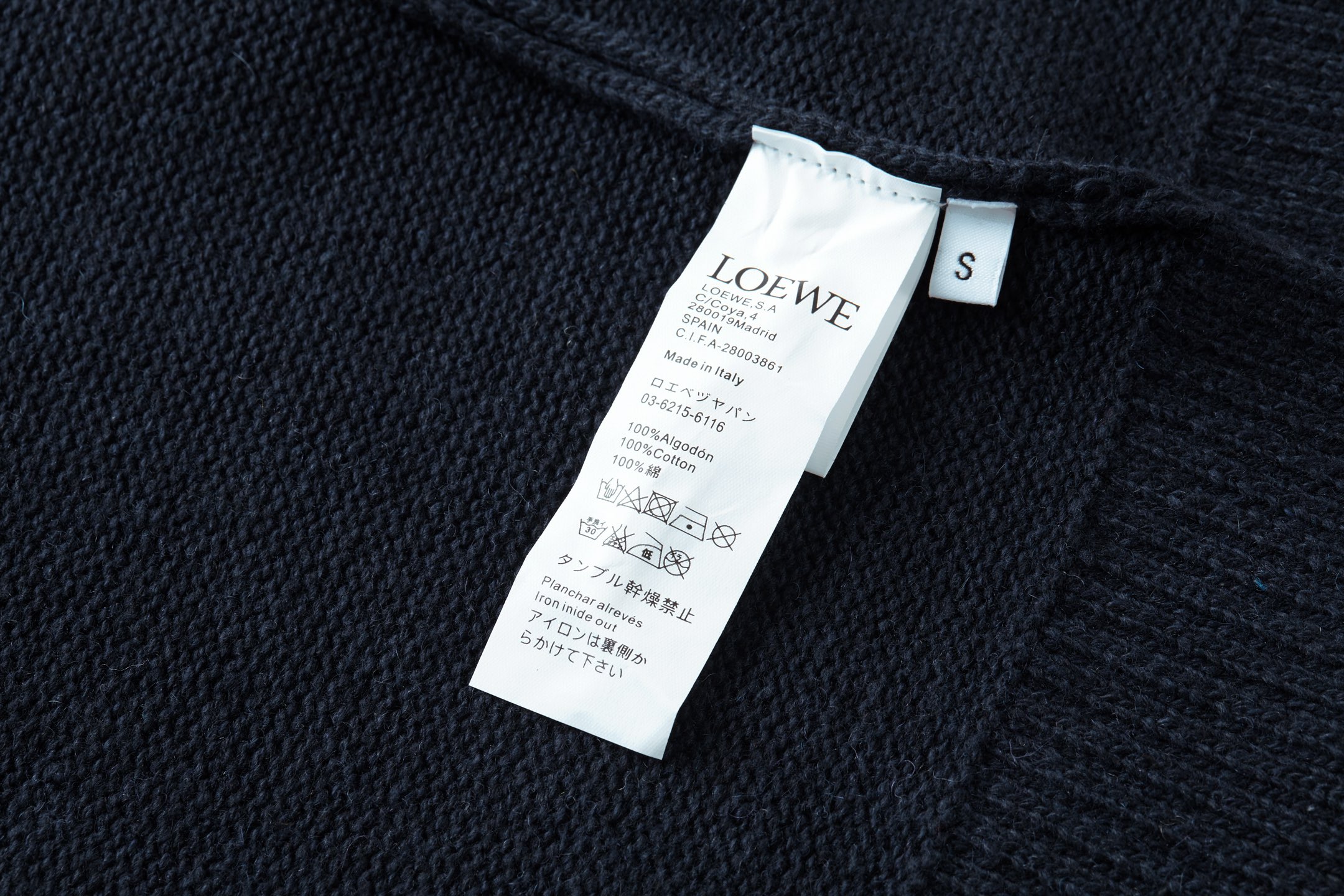 LOEWE 罗意威 Suna Fujita 刺绣潜水艇半拉链毛衣 长袖 藏蓝色 B0 H526Y14KK0-5120