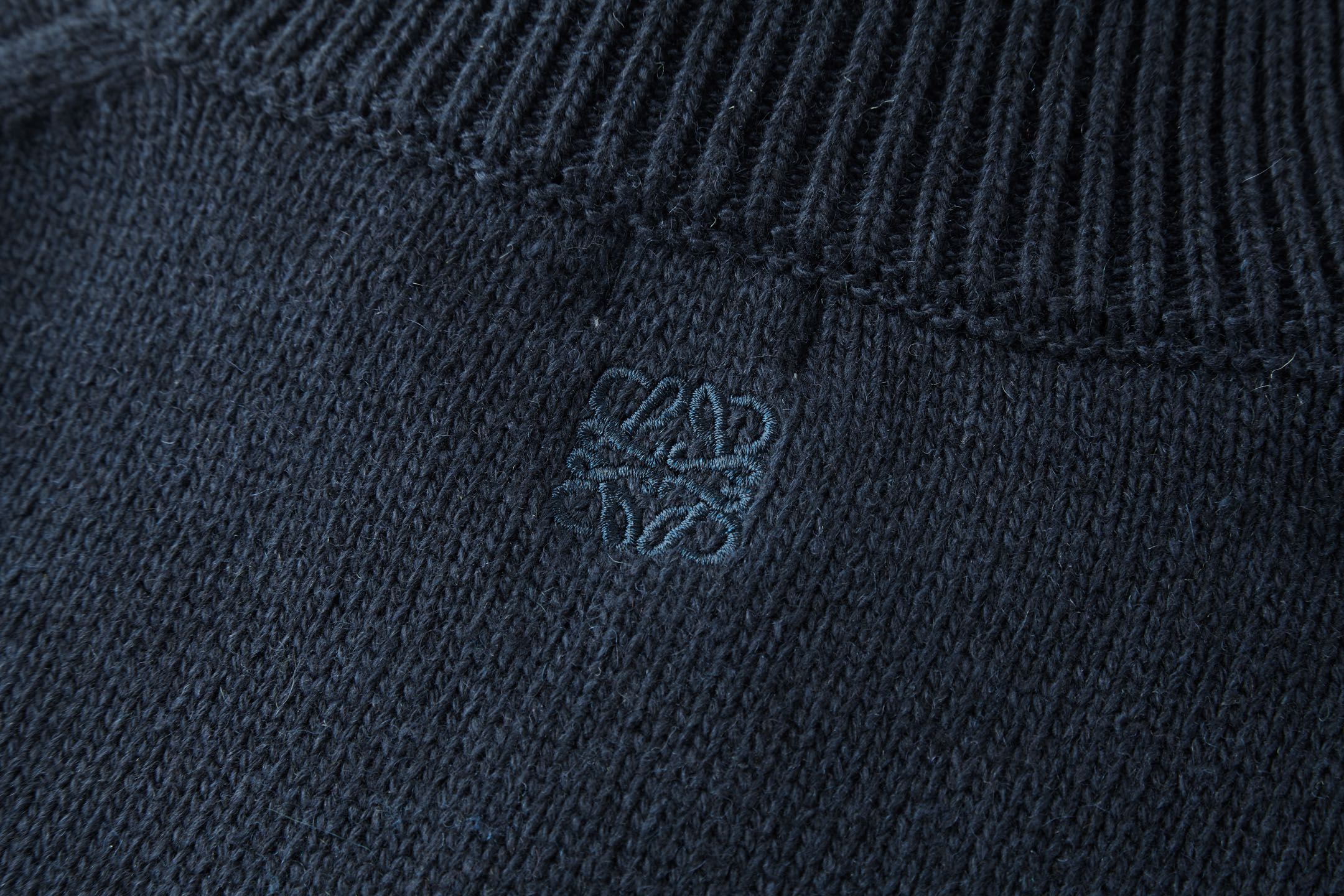 LOEWE 罗意威 Suna Fujita 刺绣潜水艇半拉链毛衣 长袖 藏蓝色 B0 H526Y14KK0-5120