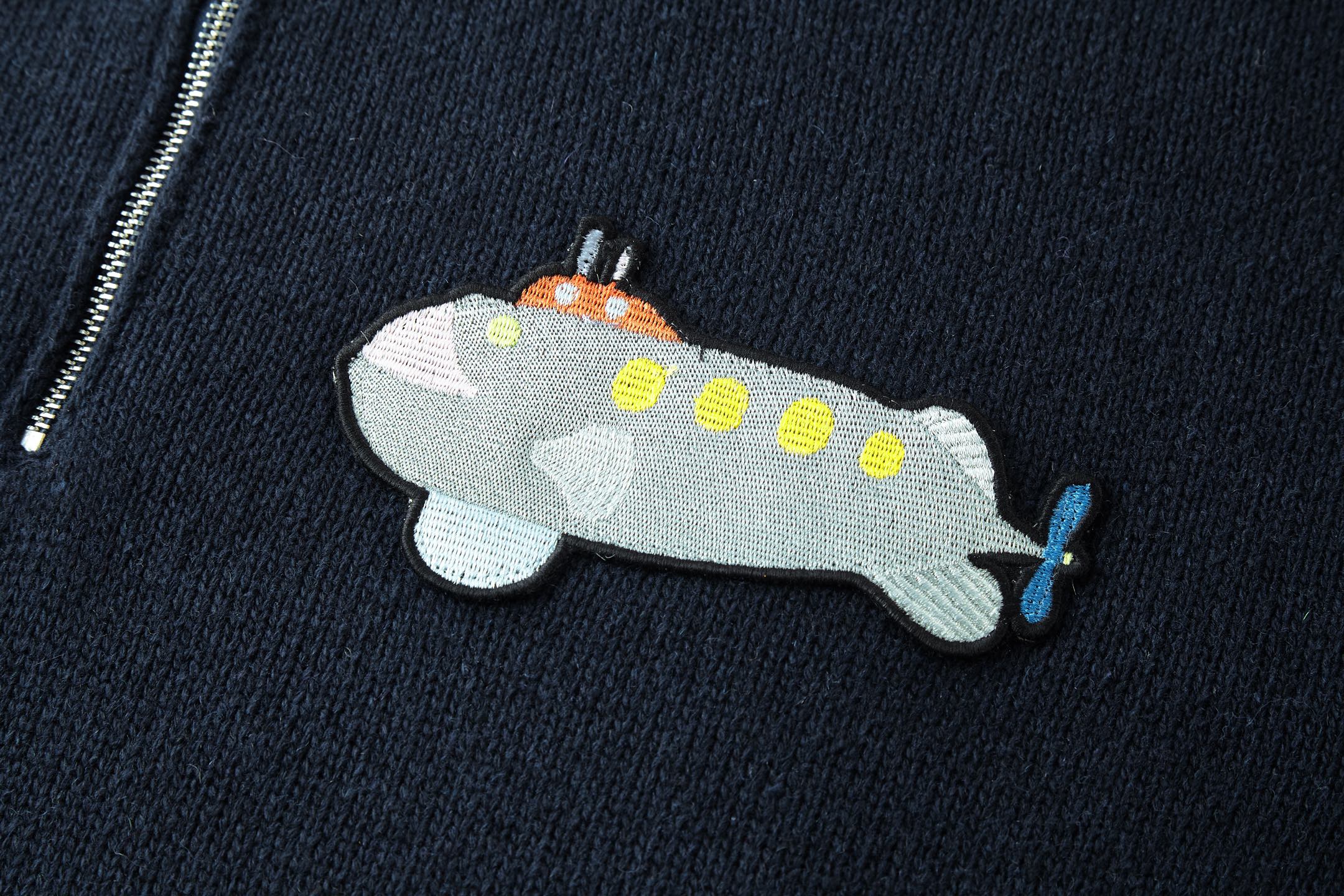 LOEWE 罗意威 Suna Fujita 刺绣潜水艇半拉链毛衣 长袖 藏蓝色 B0 H526Y14KK0-5120