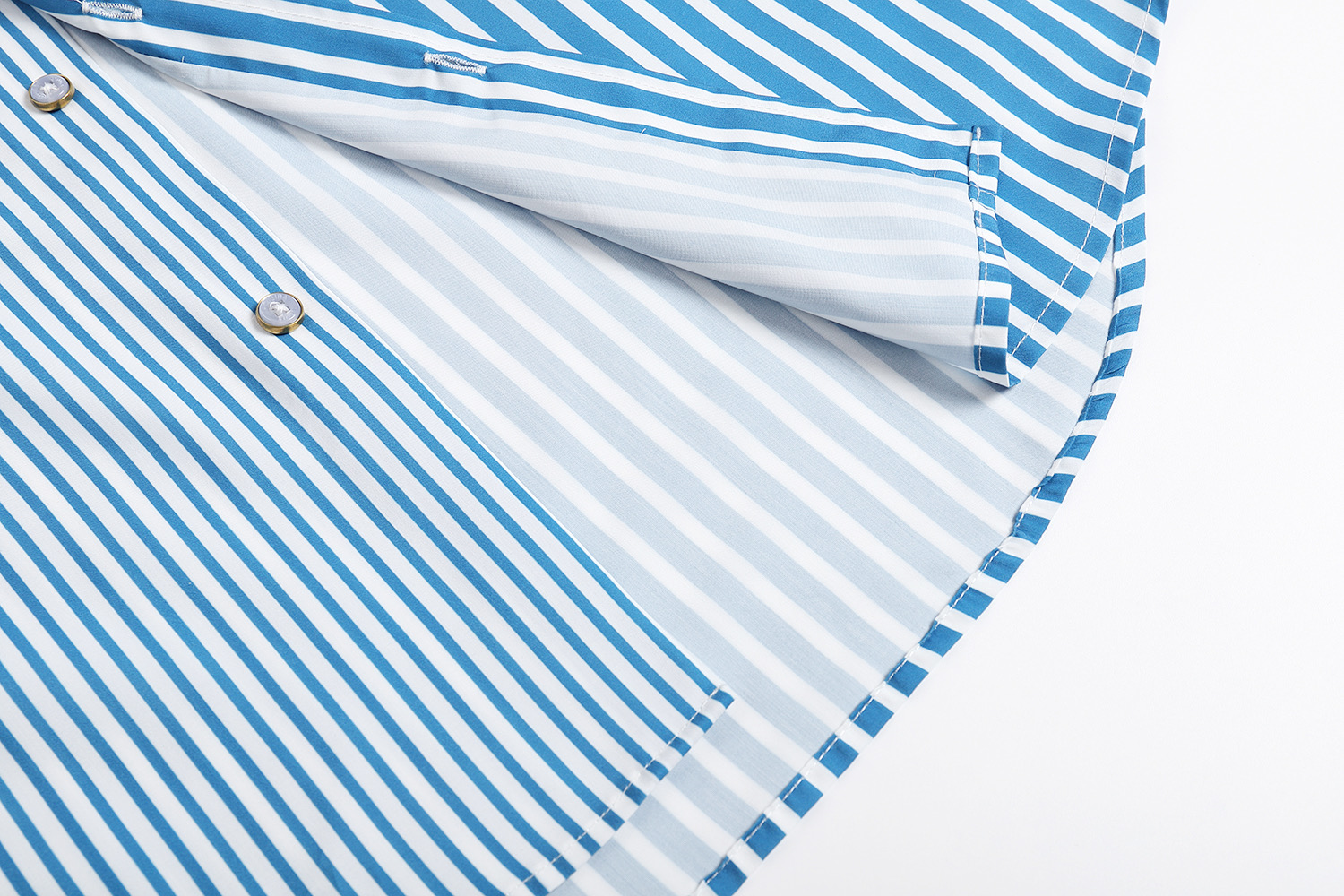 LOUIS VUITTON 路易威登 拼接条纹衬衫 外套 蓝色 A5 1AHVWM