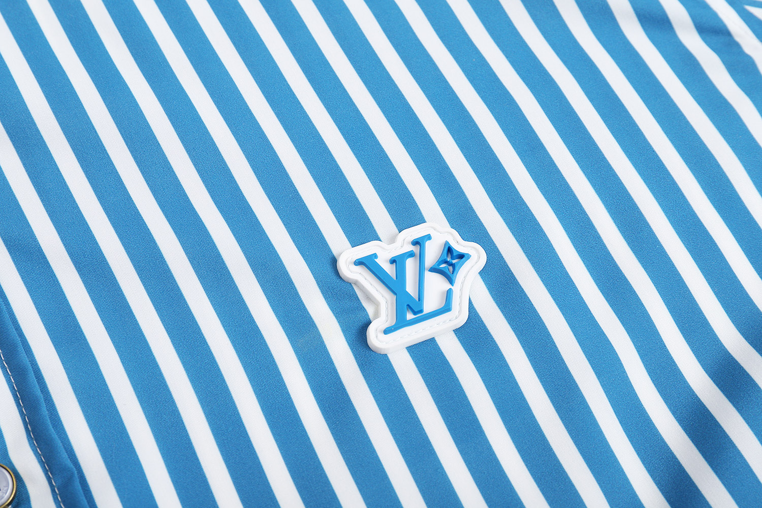 LOUIS VUITTON 路易威登 拼接条纹衬衫 外套 蓝色 A5 1AHVWM