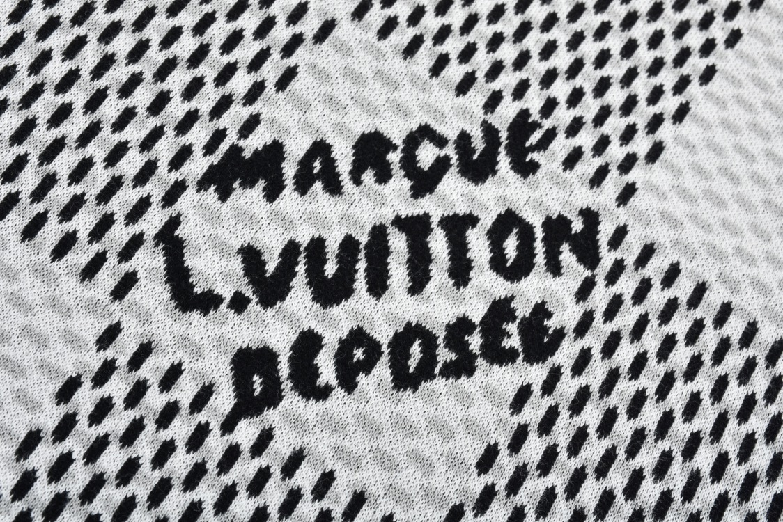 LOUIS VUITTON 路易威登 LV 棋盘格提花毛织 T恤 短袖 黑白 A5 1AHEBC