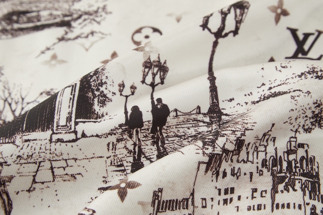 LOUIS VUITTON 路易威登 公园印花蚕丝衬衫 外套 卡其色 A5 1AGJN1