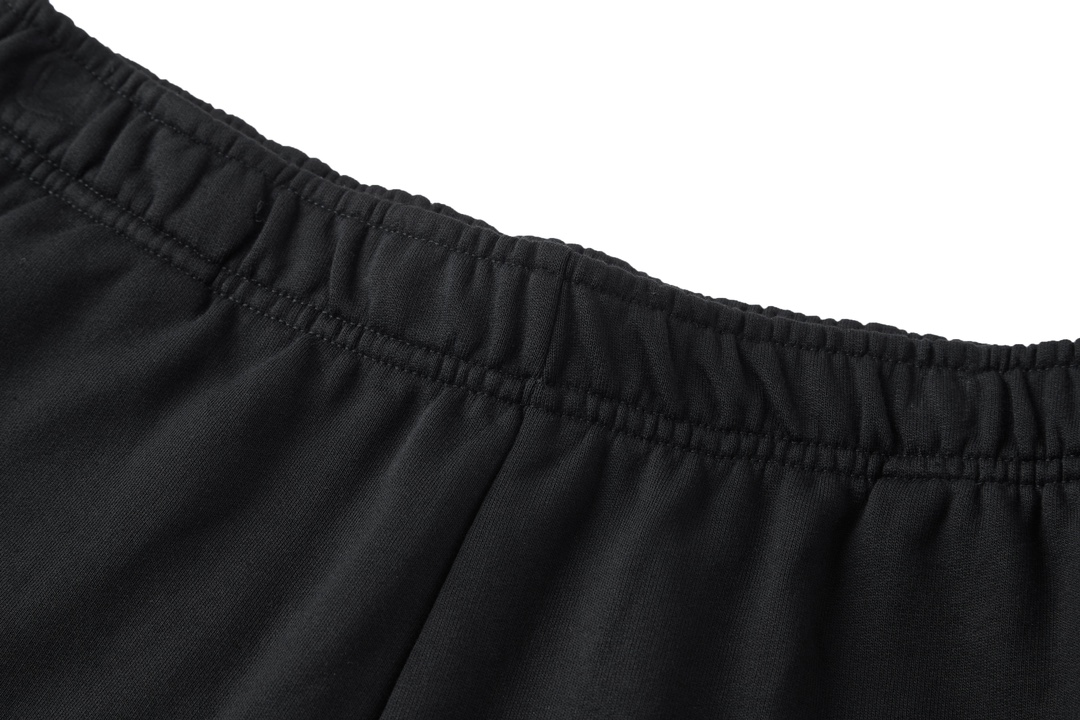 Balenciaga 巴黎世家 镜像刺绣字母logo松紧腰运动裤 短裤 裤子 休闲裤 黑色 A2 