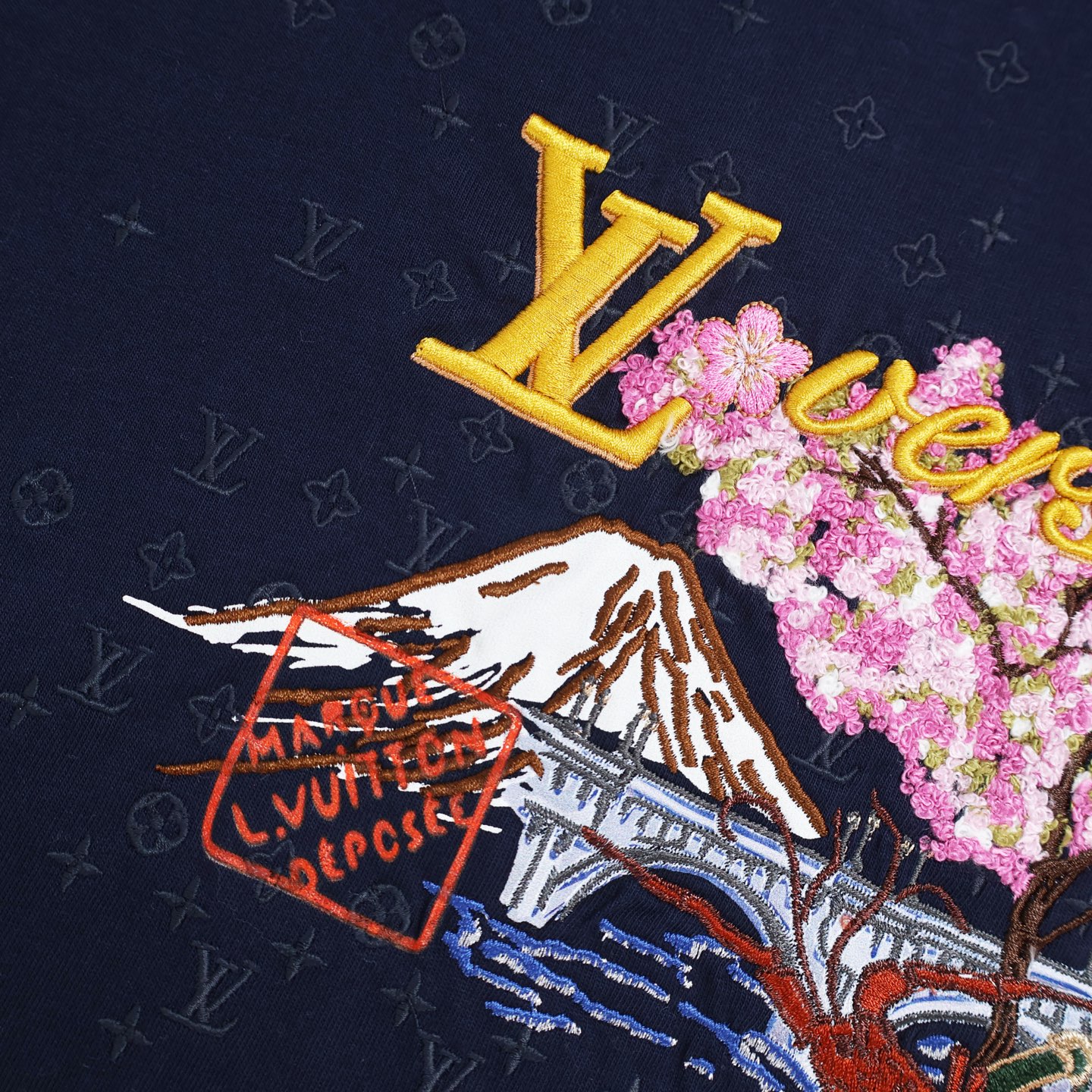 LOUIS VUITTON 路易威登 LV Nigo联名款 龙虾图案字母刺绣T恤 短袖 白色 蓝色 A5 1AIMKT