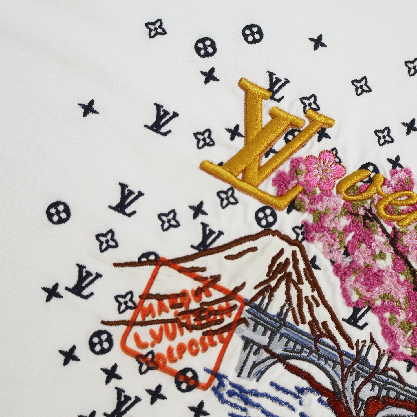 LOUIS VUITTON 路易威登 LV Nigo联名款 龙虾图案字母刺绣T恤 短袖 白色 蓝色 A5 1AIMKT