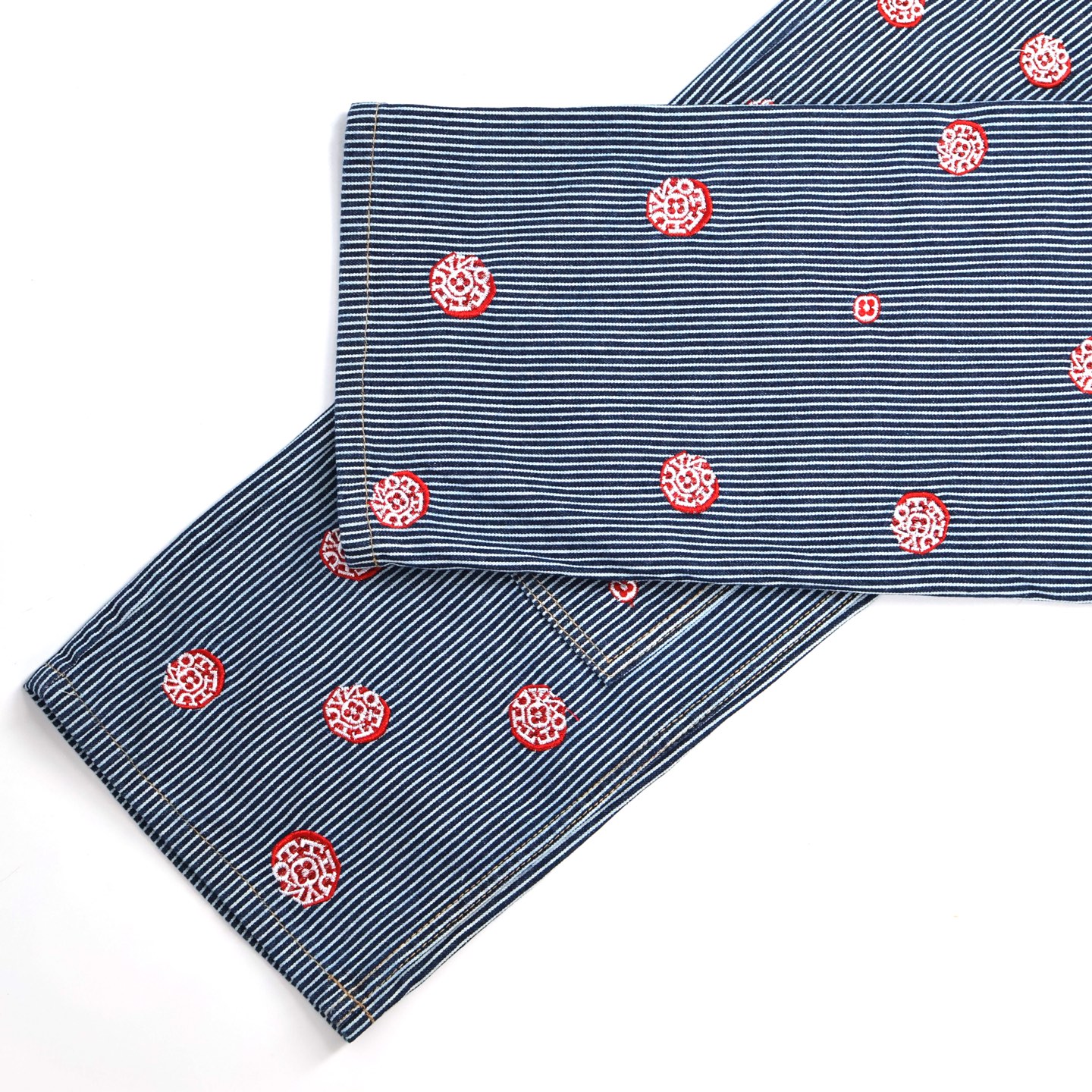 LOUIS VUITTON 路易威登 LV 樱花刺绣牛仔裤 裤子 长裤 蓝色 B0 