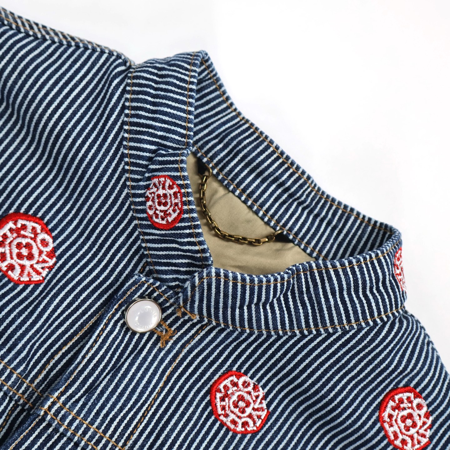 LOUIS VUITTON 路易威登 樱花刺绣牛仔外套 夹克 长袖 蓝色 C0