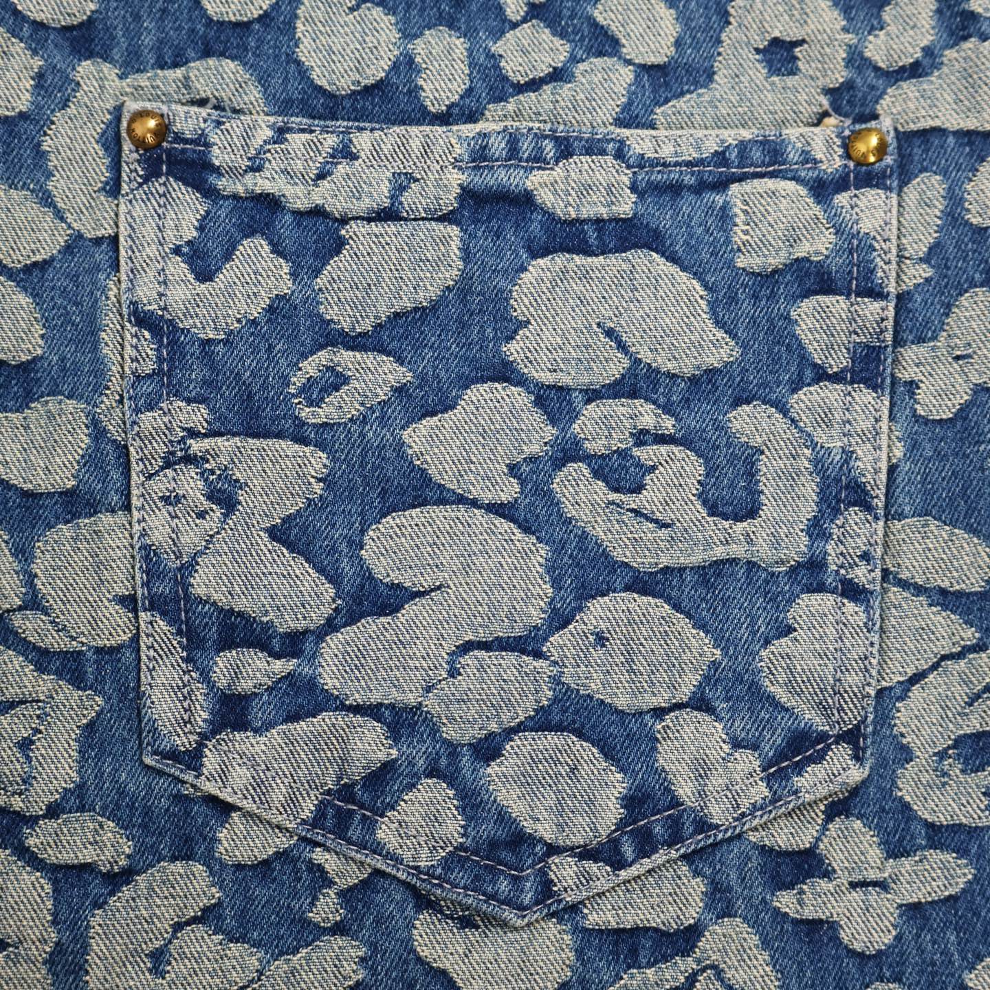 LOUIS VUITTON 路易威登 LV Nigo 联名款 满印牛仔裤 裤子 长裤 蓝色 B0 1AILS3