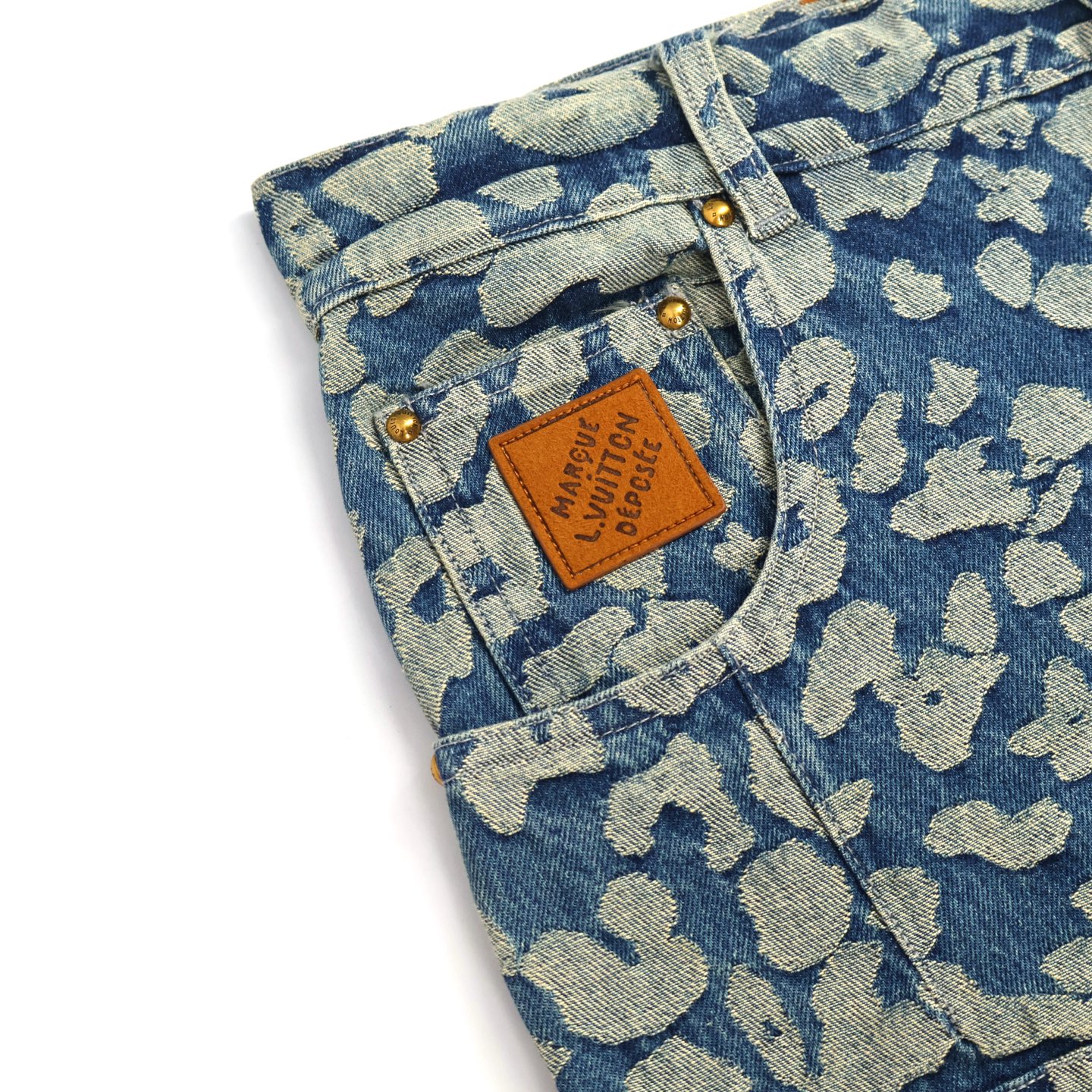 LOUIS VUITTON 路易威登 LV Nigo 联名款 满印牛仔裤 裤子 长裤 蓝色 B0 1AILS3