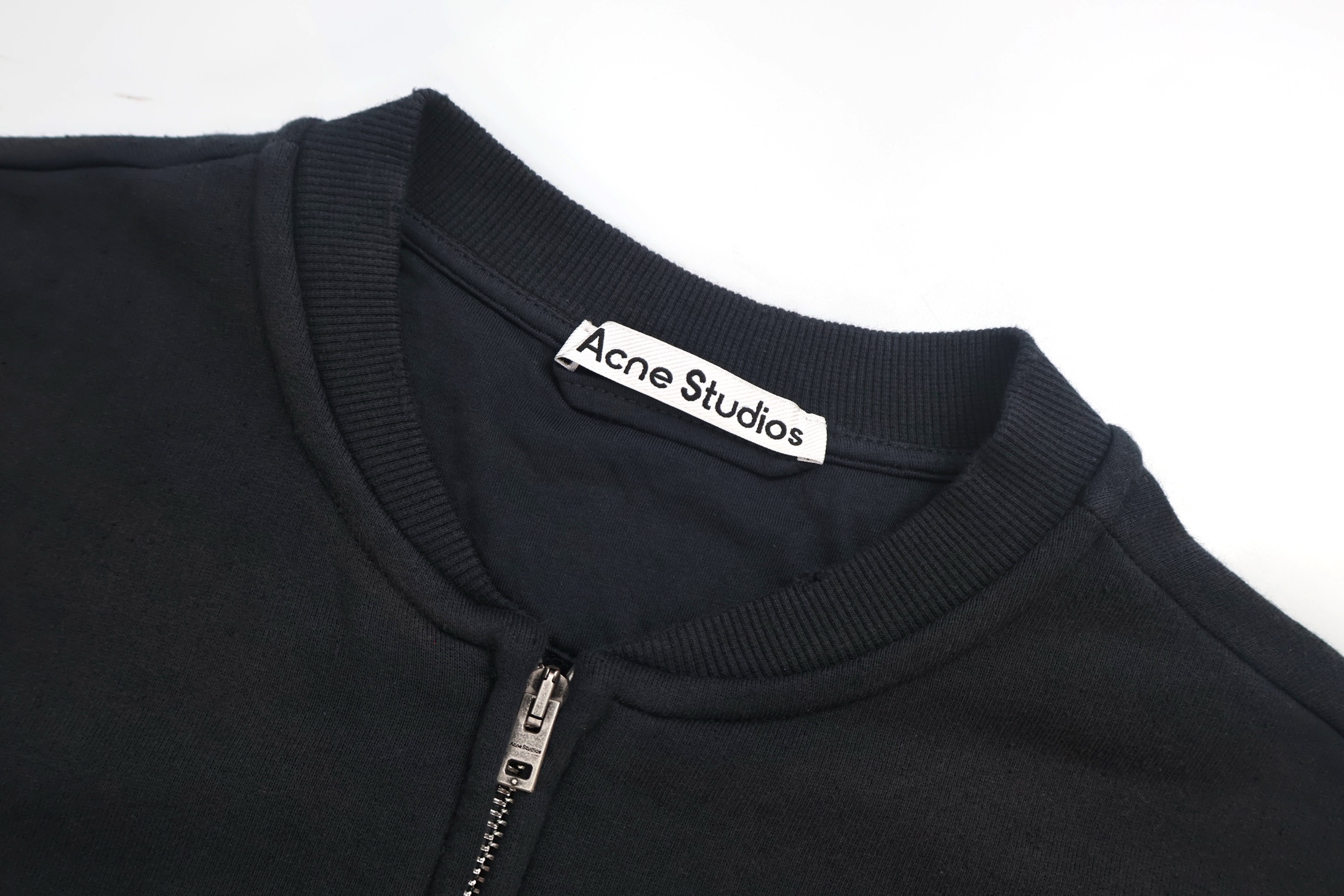 Acne Studios 做旧水洗字母logo印花拉链卫衣 夹克 外套 长袖 蓝色 黑色 B0 CI0189