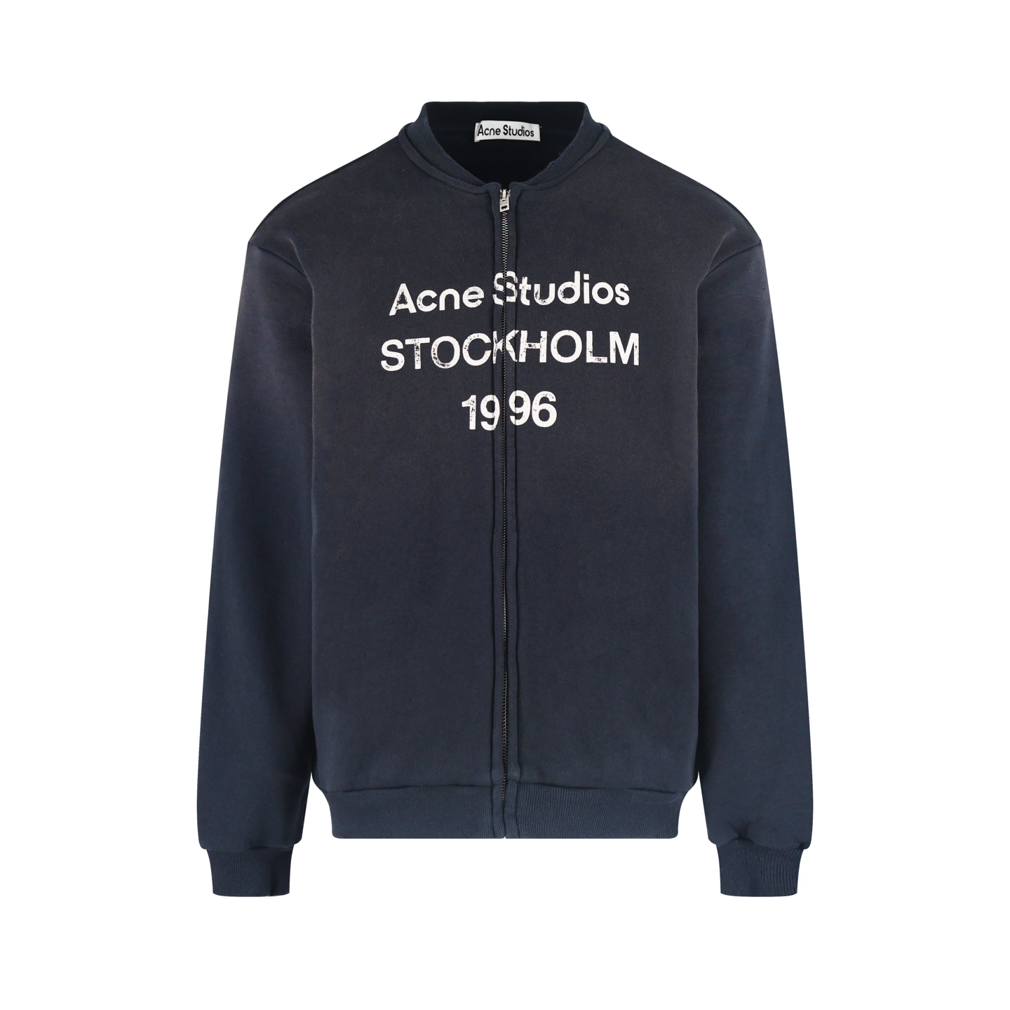 Acne Studios 做旧水洗字母logo印花拉链卫衣 夹克 外套 长袖 蓝色 黑色 B0 CI0189