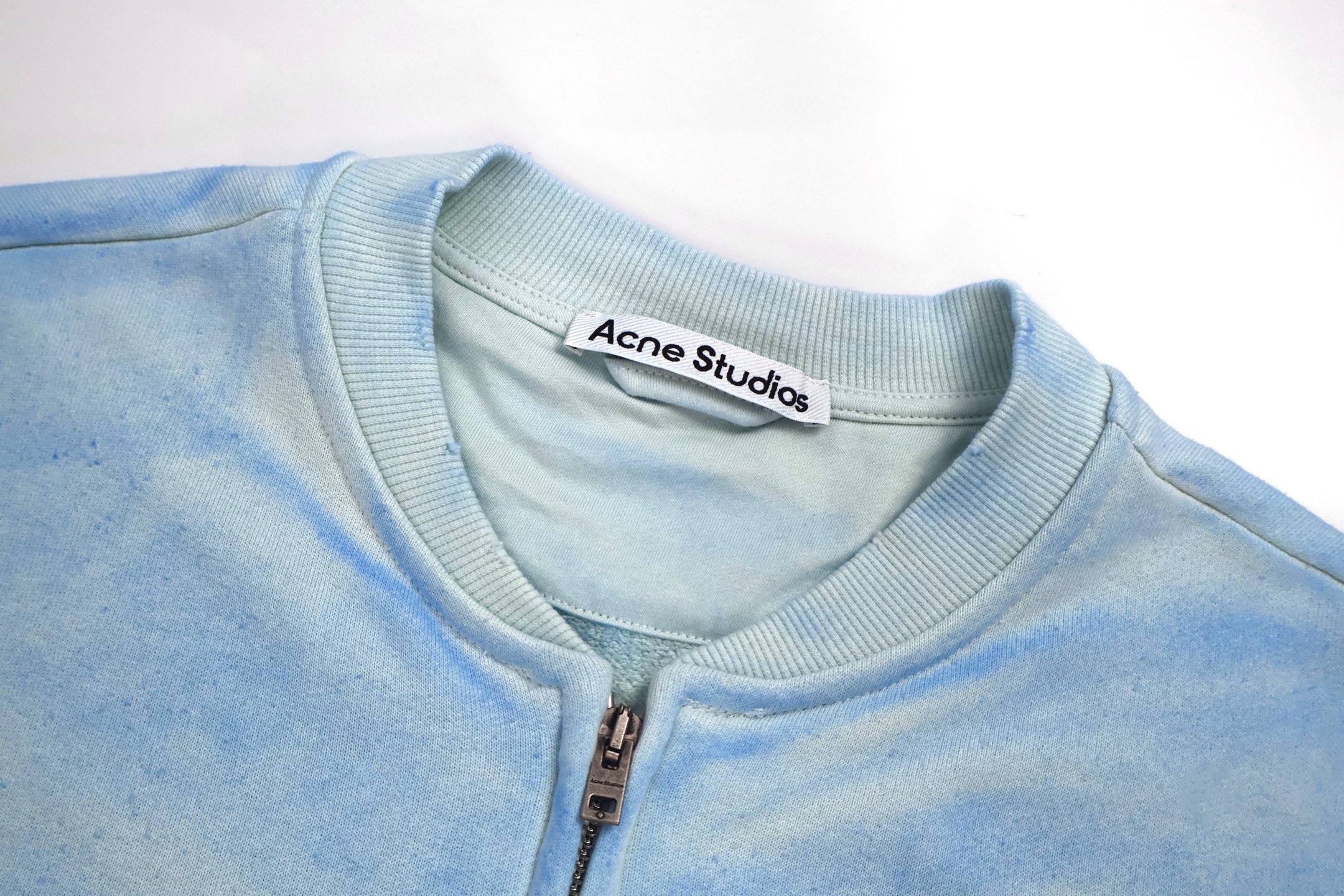 Acne Studios 做旧水洗字母logo印花拉链卫衣 夹克 外套 长袖 蓝色 黑色 B0 CI0189