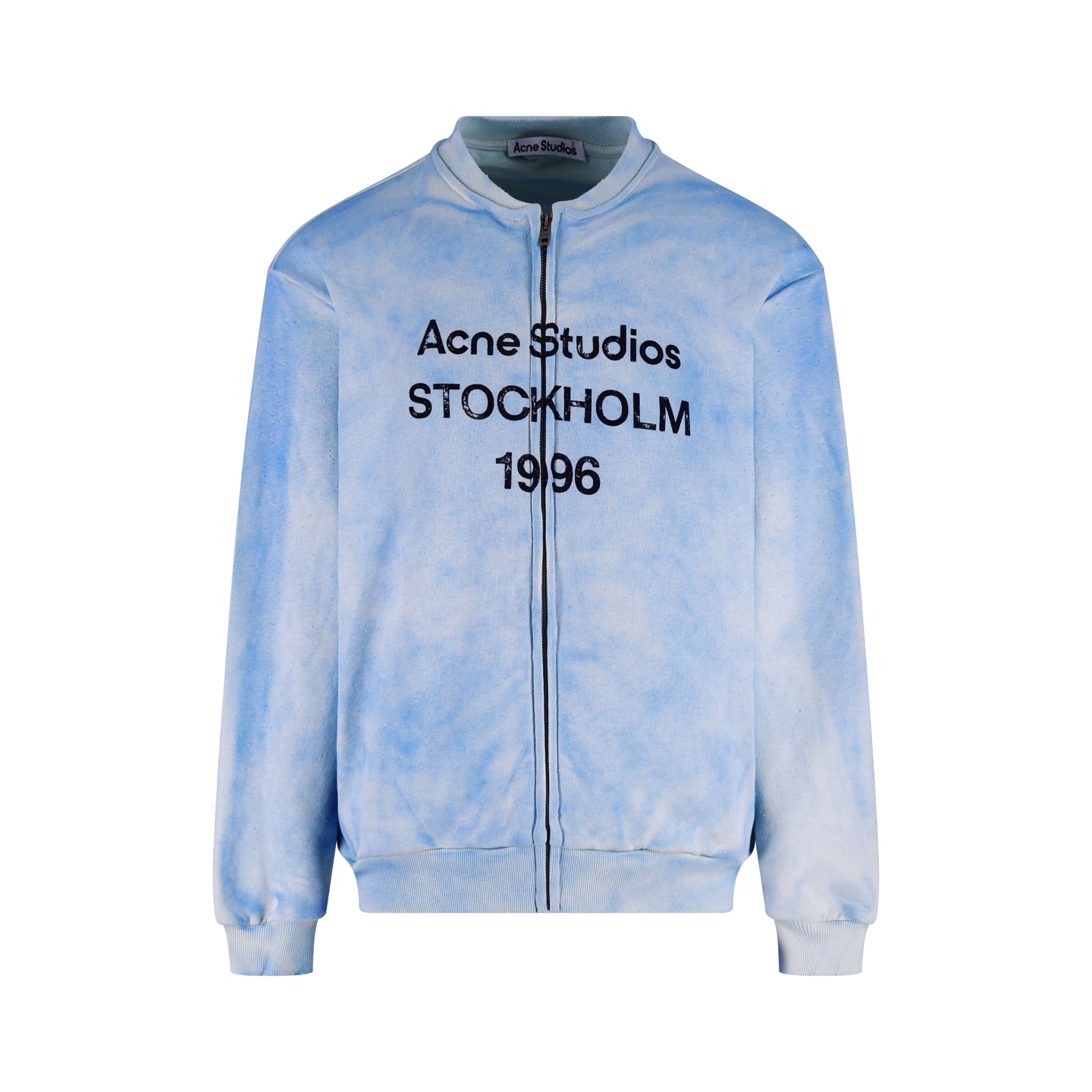 Acne Studios 做旧水洗字母logo印花拉链卫衣 夹克 外套 长袖 蓝色 黑色 B0 CI0189