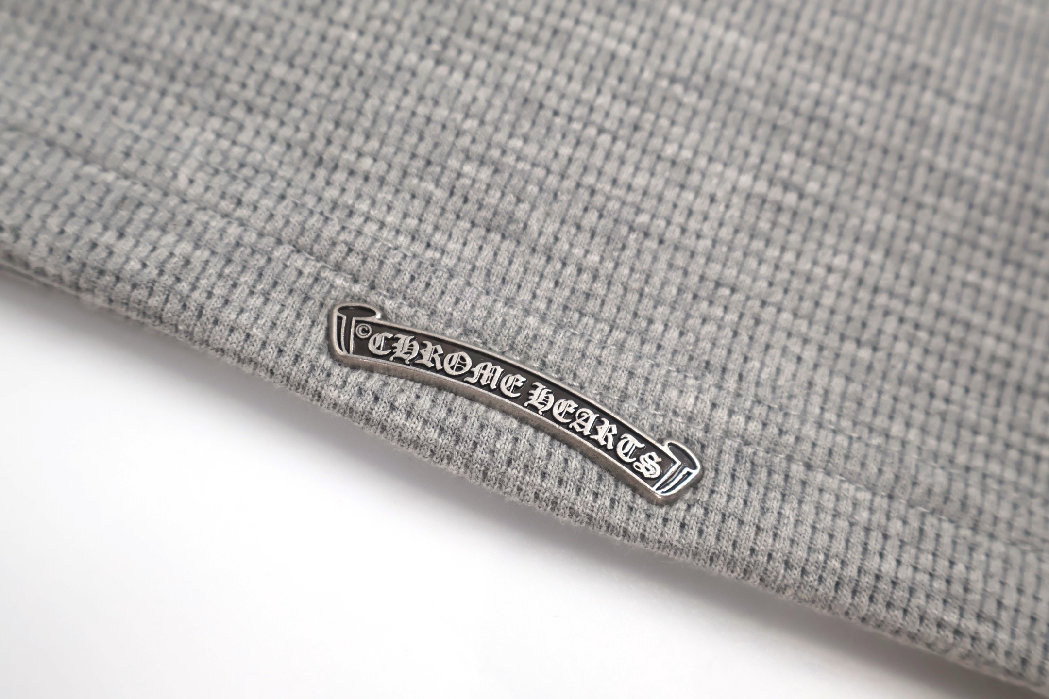 Chrome Hearts 克罗心 亨利领十字架贴标华夫格T恤 卫衣 长袖 灰色 黑色 A5 