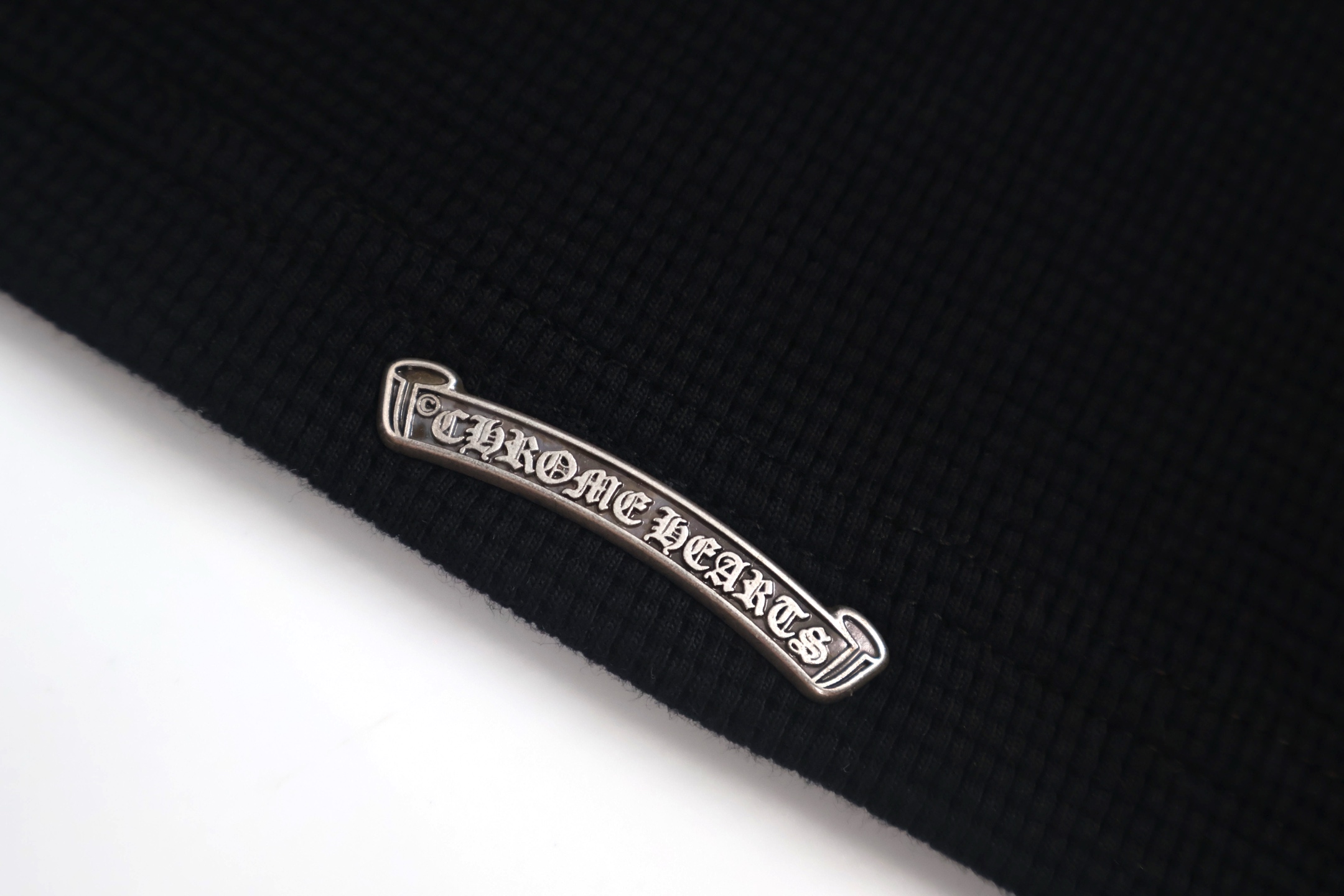 Chrome Hearts 克罗心 亨利领十字架贴标华夫格T恤 卫衣 长袖 灰色 黑色 A5 