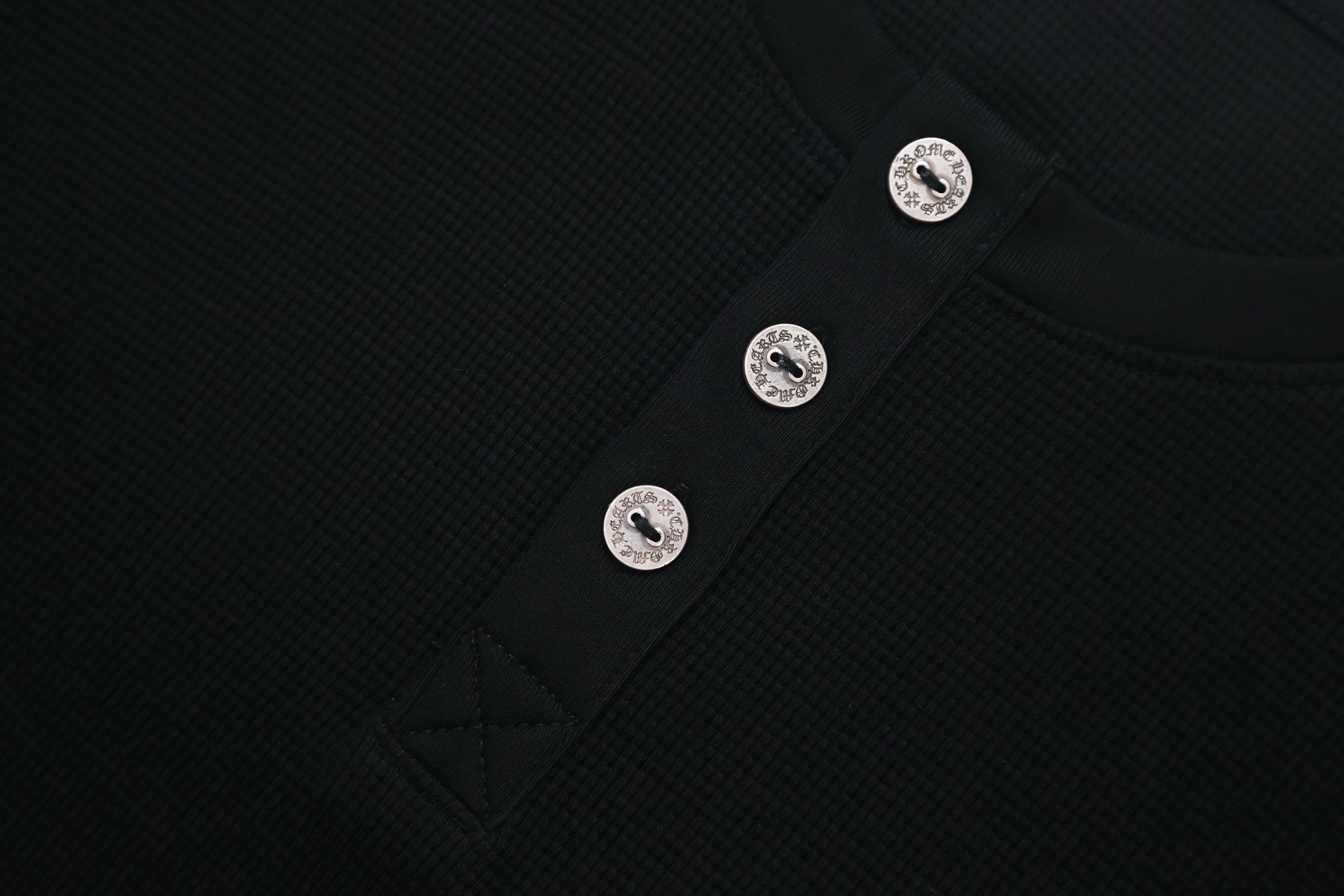 Chrome Hearts 克罗心 亨利领梵文华夫格T恤 卫衣 长袖 灰色 黑色 A5 