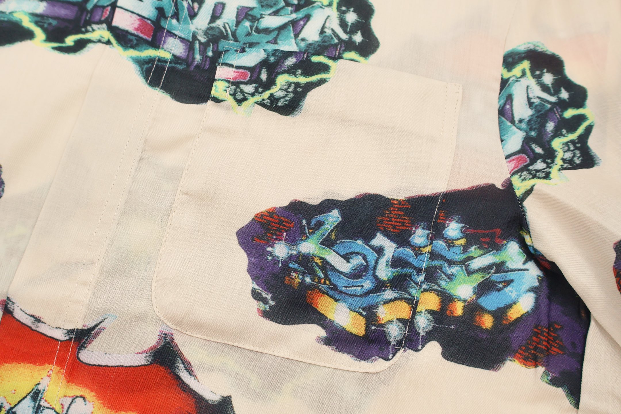 LOUIS VUITTON 路易威登 涂鸦图案睡衣式衬衫 外套 长袖 米色 A5 1AA4PW