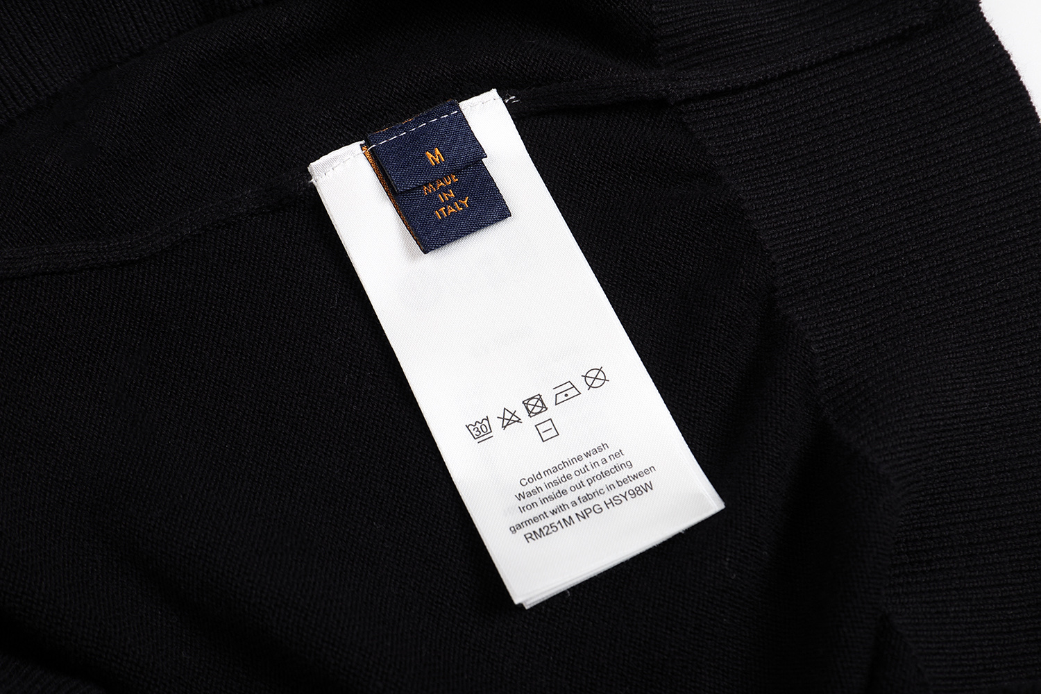 LOUIS VUITTON 路易威登 条纹拼接提花logo针织Polo领毛衣 针织衫 外套 长袖 黑色 A5 1AGTM9