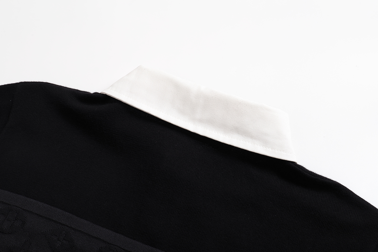 LOUIS VUITTON 路易威登 条纹拼接提花logo针织Polo领毛衣 针织衫 外套 长袖 黑色 A5 1AGTM9