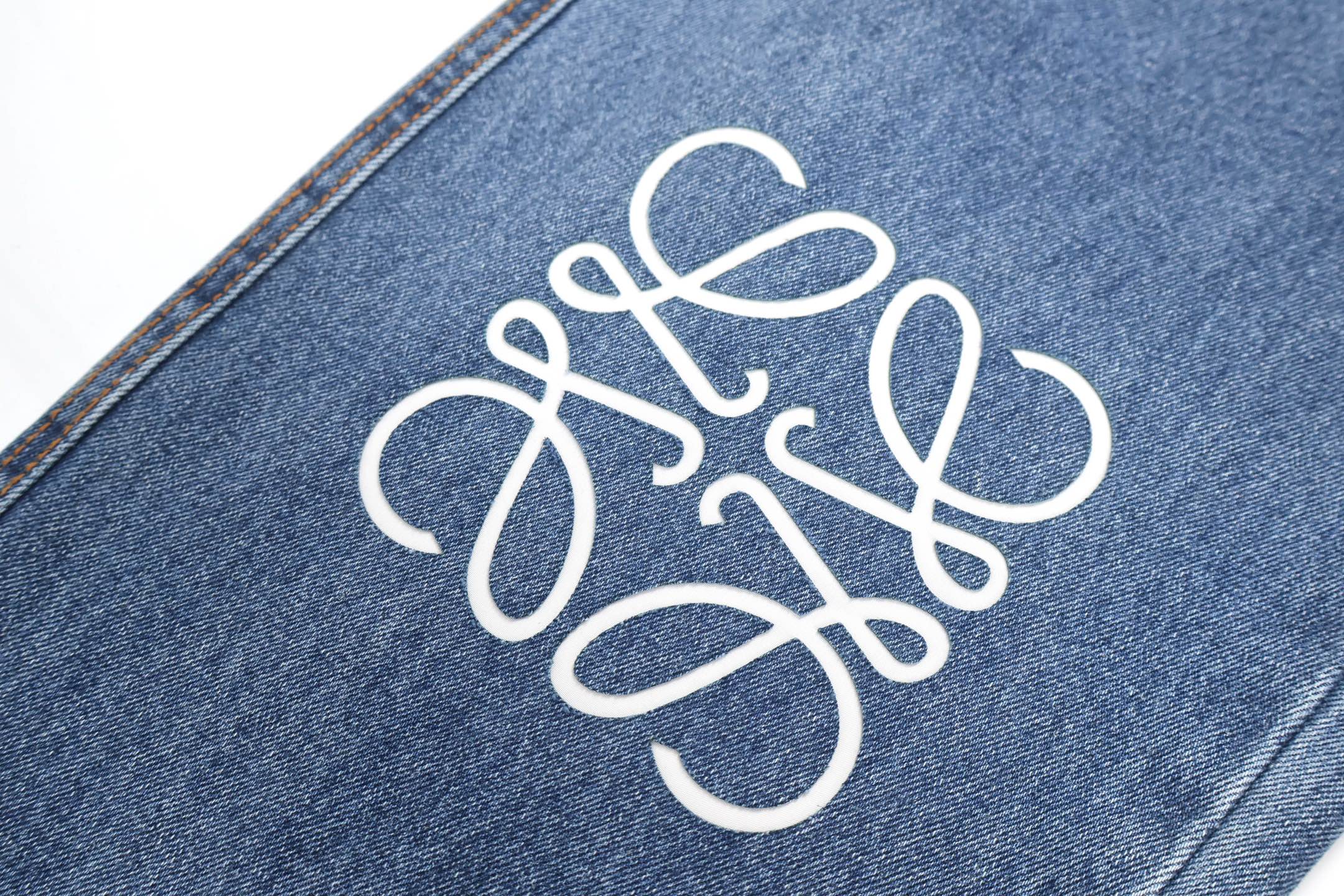 Loewe 罗意威 膝盖logo徽标印花图案牛仔裤 长裤 裤子 蓝色 B0 H526Y11W60-5475