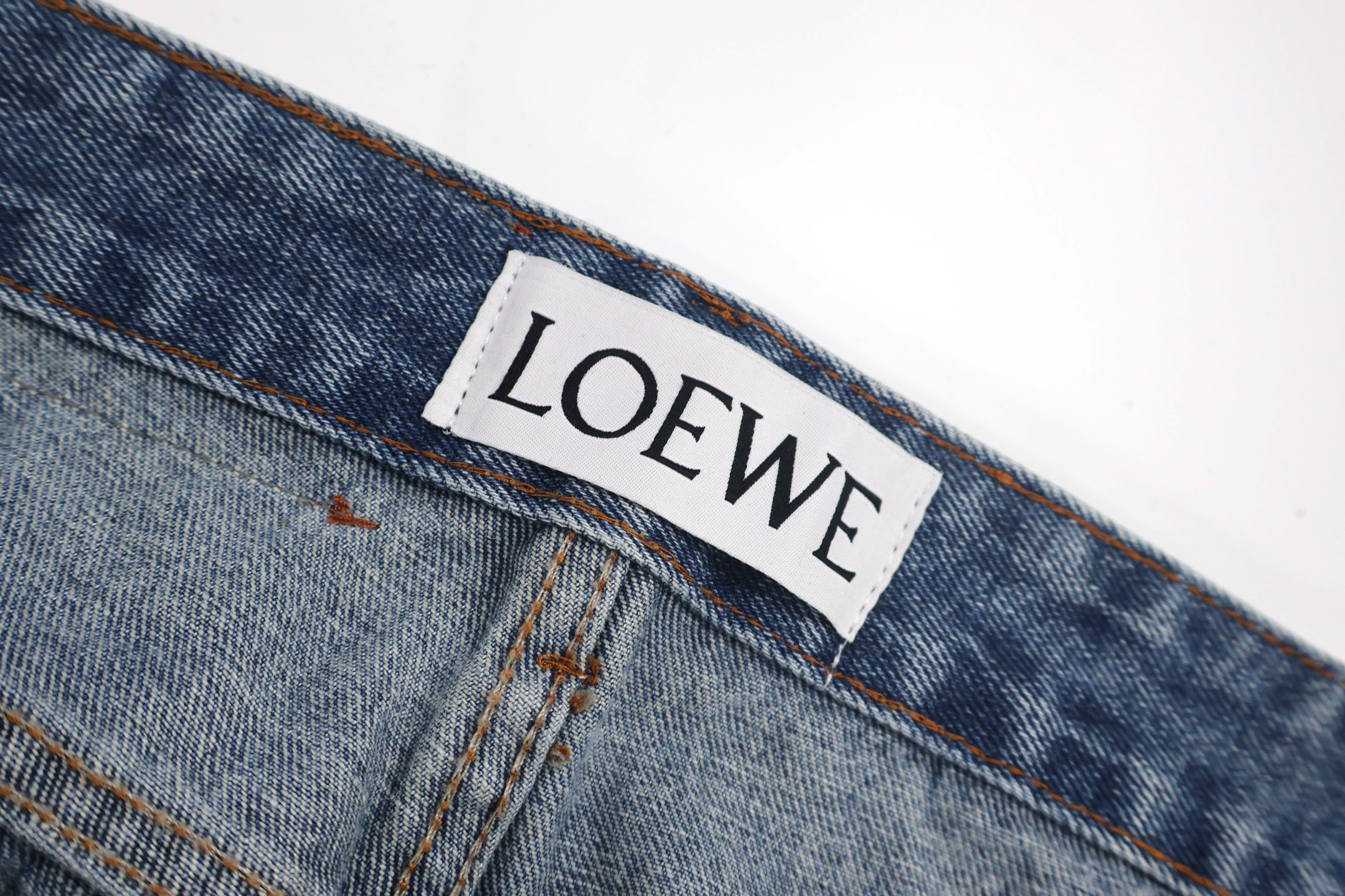 Loewe 罗意威 膝盖logo徽标印花图案牛仔裤 长裤 裤子 蓝色 B0 H526Y11W60-5475