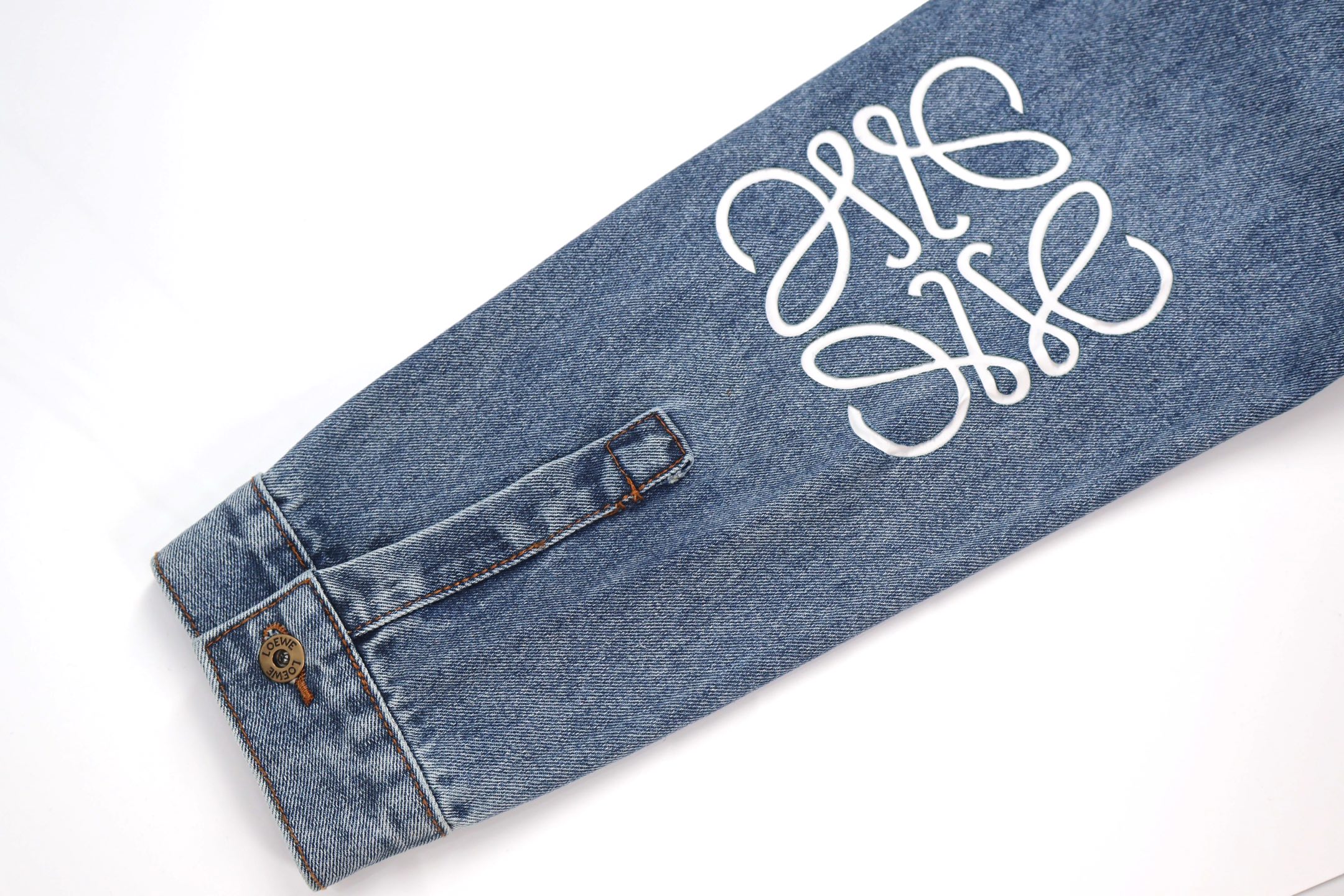 LOEWE 罗意威 袖子Logo徽标印花牛仔外套 夹克 长袖 蓝色 C0 H526Y50W07-5475