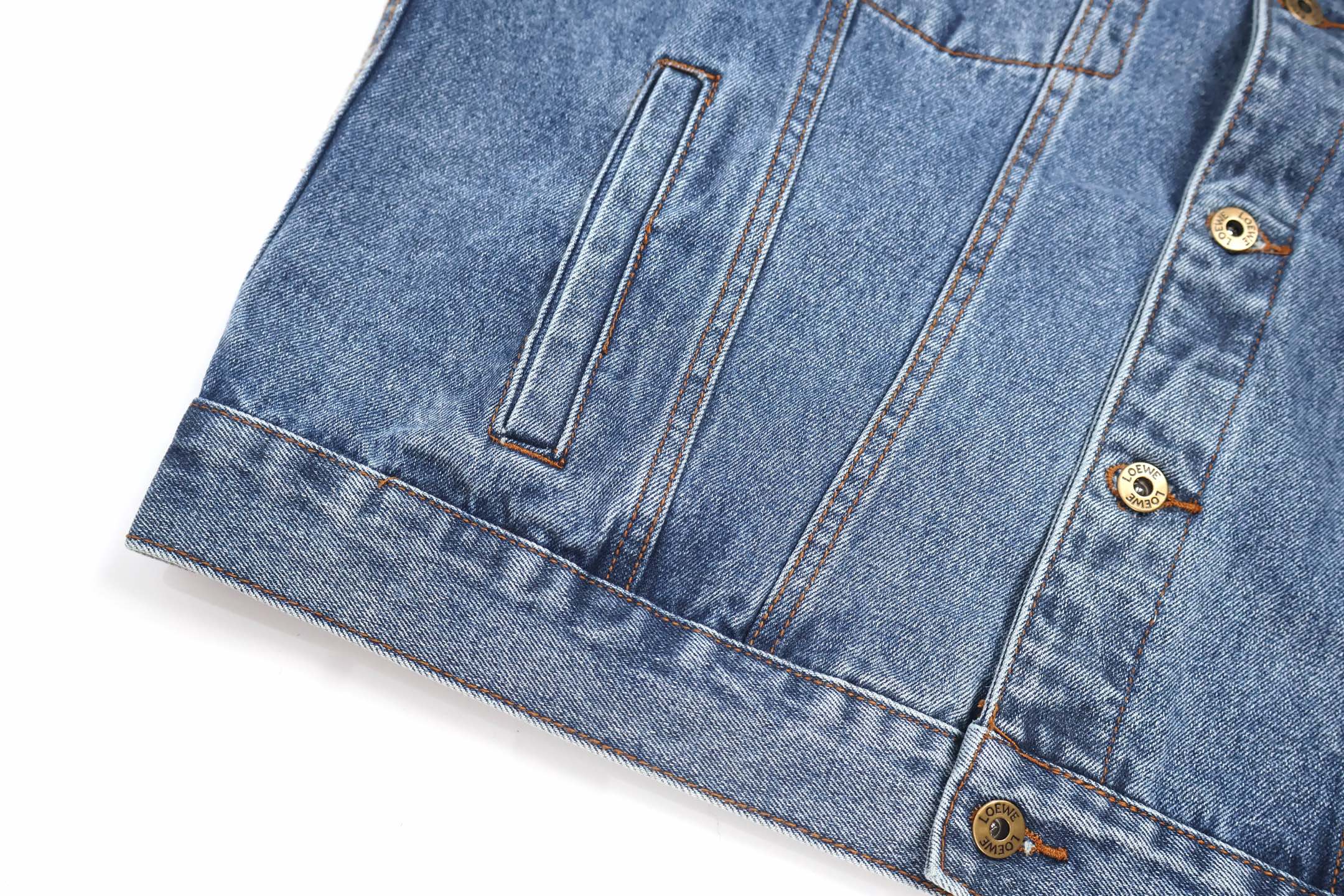 LOEWE 罗意威 袖子Logo徽标印花牛仔外套 夹克 长袖 蓝色 C0 H526Y50W07-5475