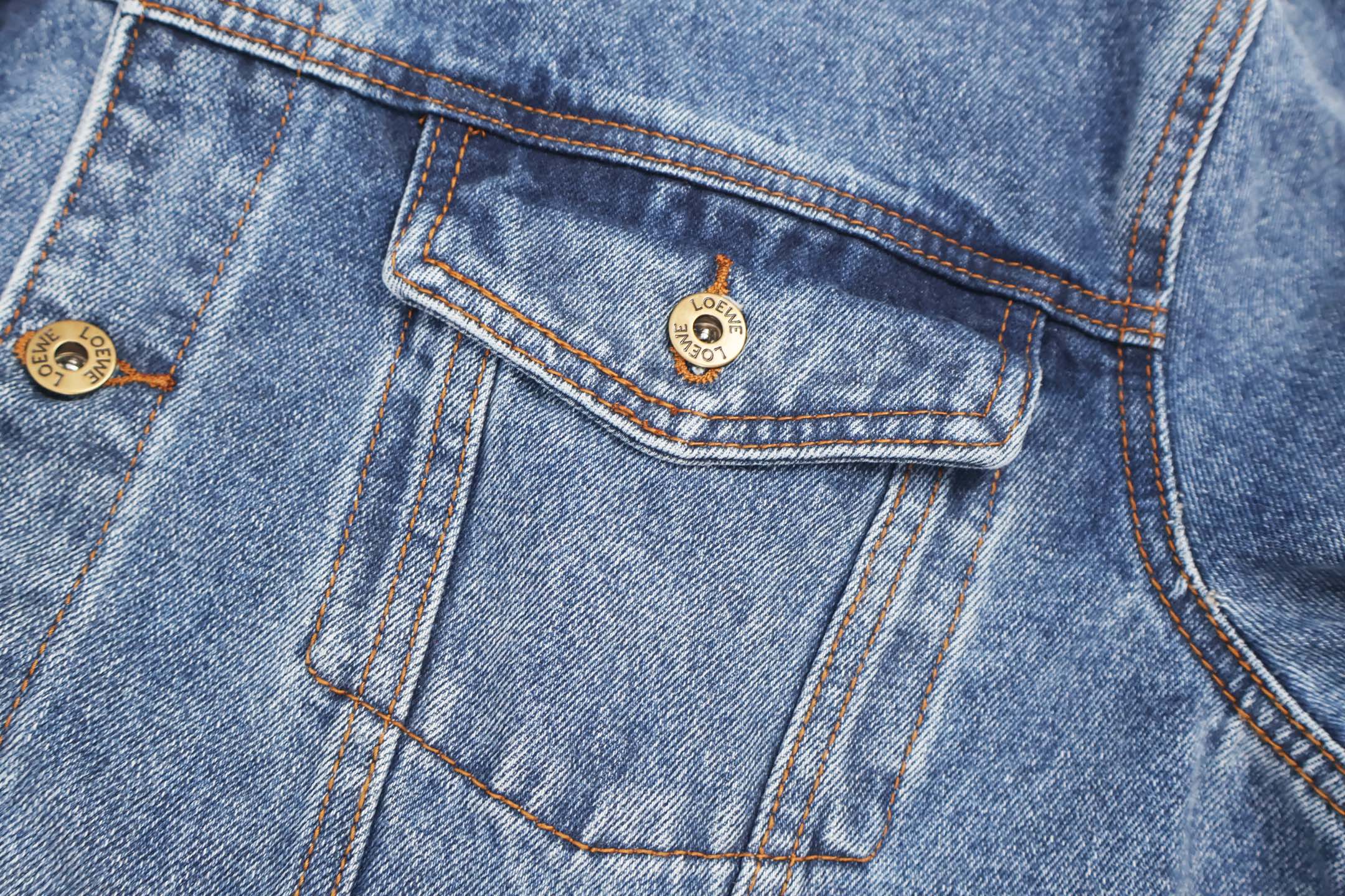 LOEWE 罗意威 袖子Logo徽标印花牛仔外套 夹克 长袖 蓝色 C0 H526Y50W07-5475