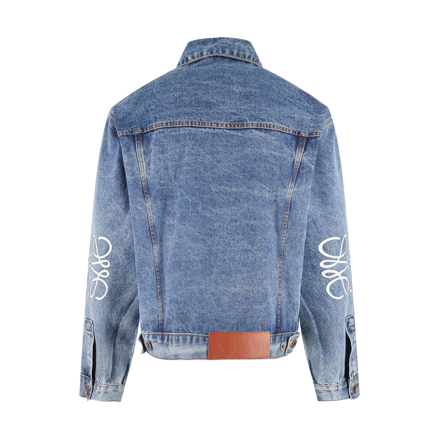 LOEWE 罗意威 袖子Logo徽标印花牛仔外套 夹克 长袖 蓝色 C0 H526Y50W07-5475