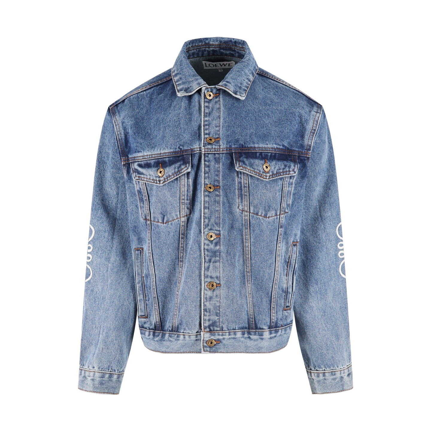LOEWE 罗意威 袖子Logo徽标印花牛仔外套 夹克 长袖 蓝色 C0 H526Y50W07-5475