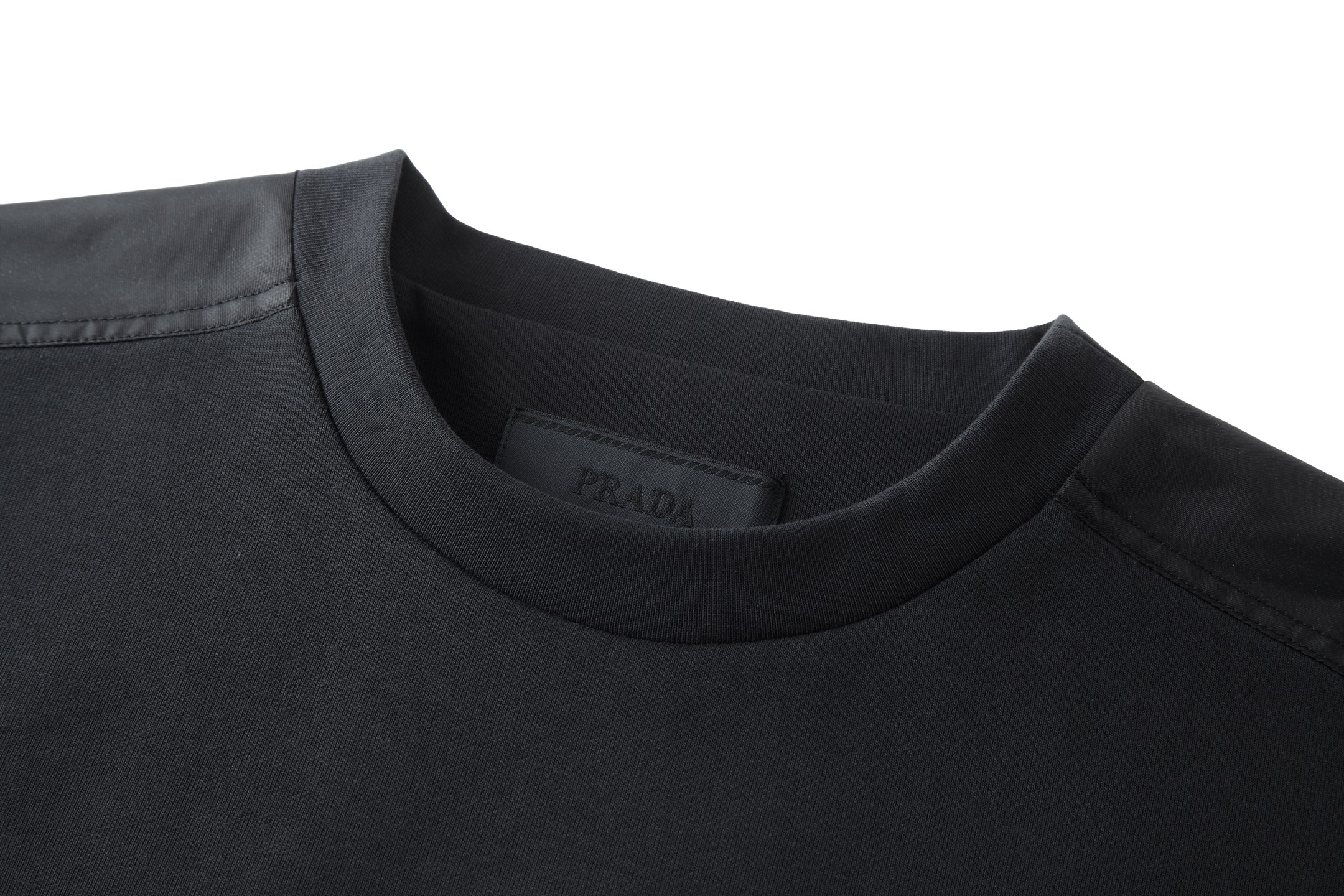 PRADA 普拉达 袖子拉链口袋徽标圆领卫衣 长袖 黑色 A5 UJL03C-11JE-F0806-S-OOO