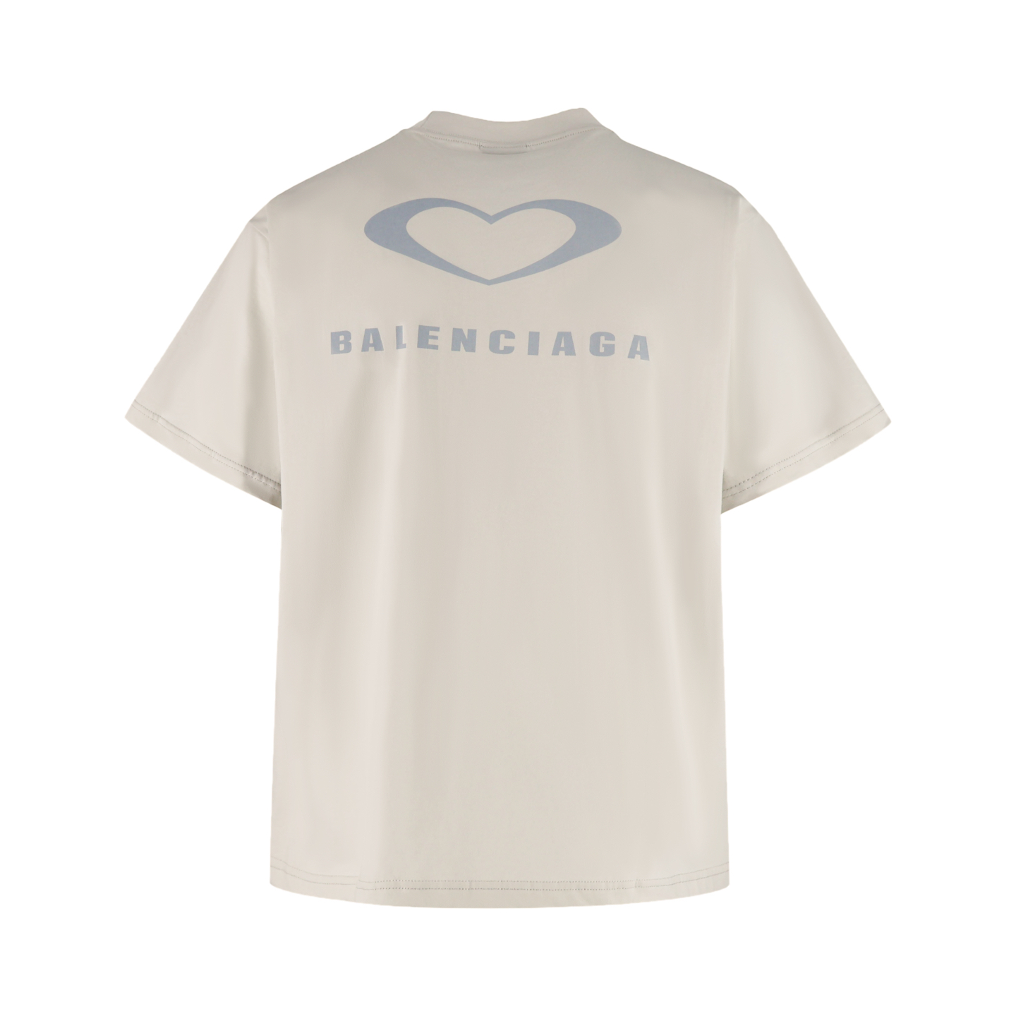Balenciaga 巴黎世家 七夕限定爱心字母logo印花短袖 T恤 圆领 短款 夏季 黑色 白色 A2 764235TSVX71000