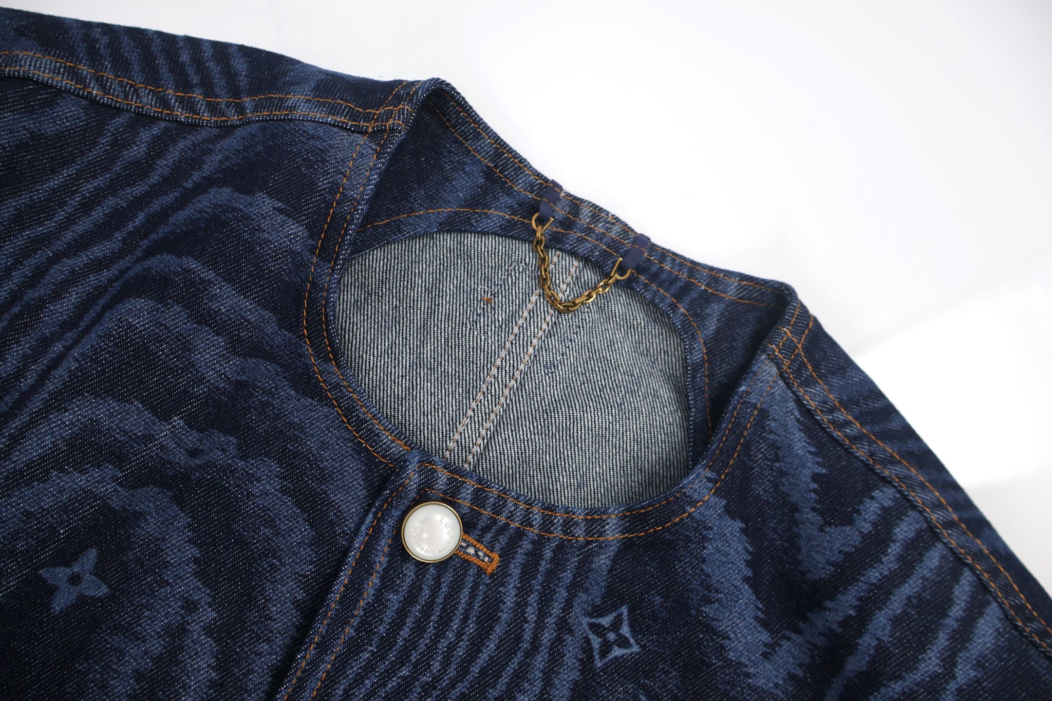 LOUIS VUITTON 路易威登 像素树纹牛仔外套 夹克 长袖 蓝色 C0 1AHUXN