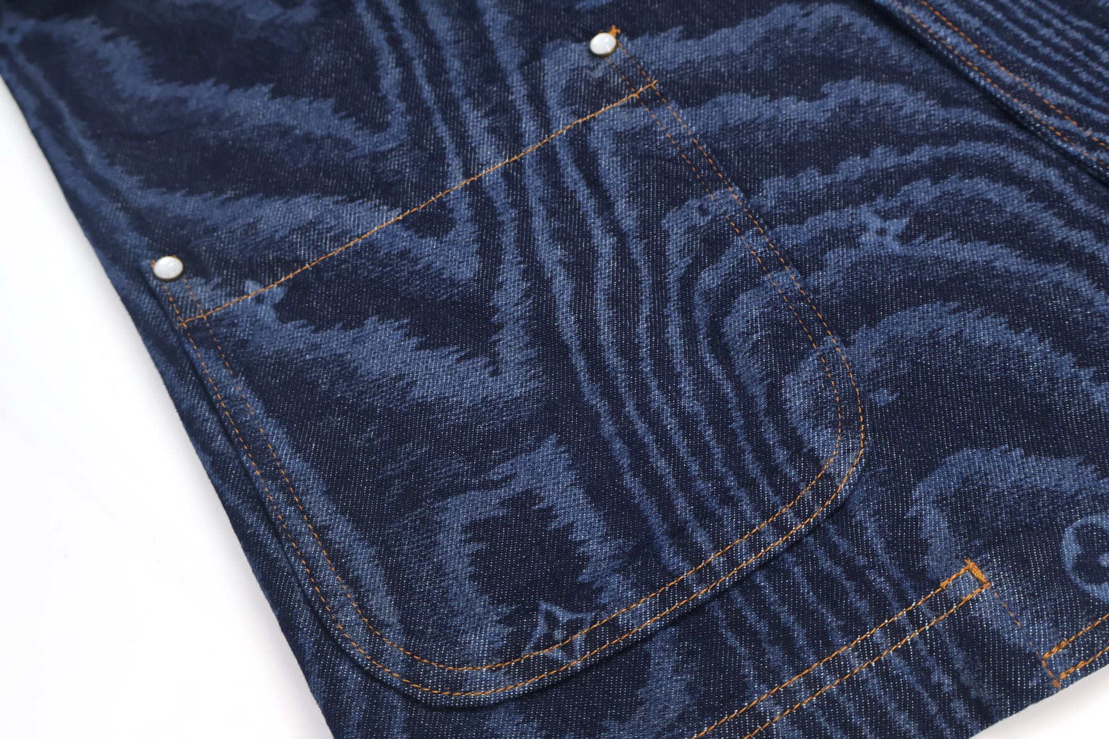 LOUIS VUITTON 路易威登 像素树纹牛仔外套 夹克 长袖 蓝色 C0 1AHUXN