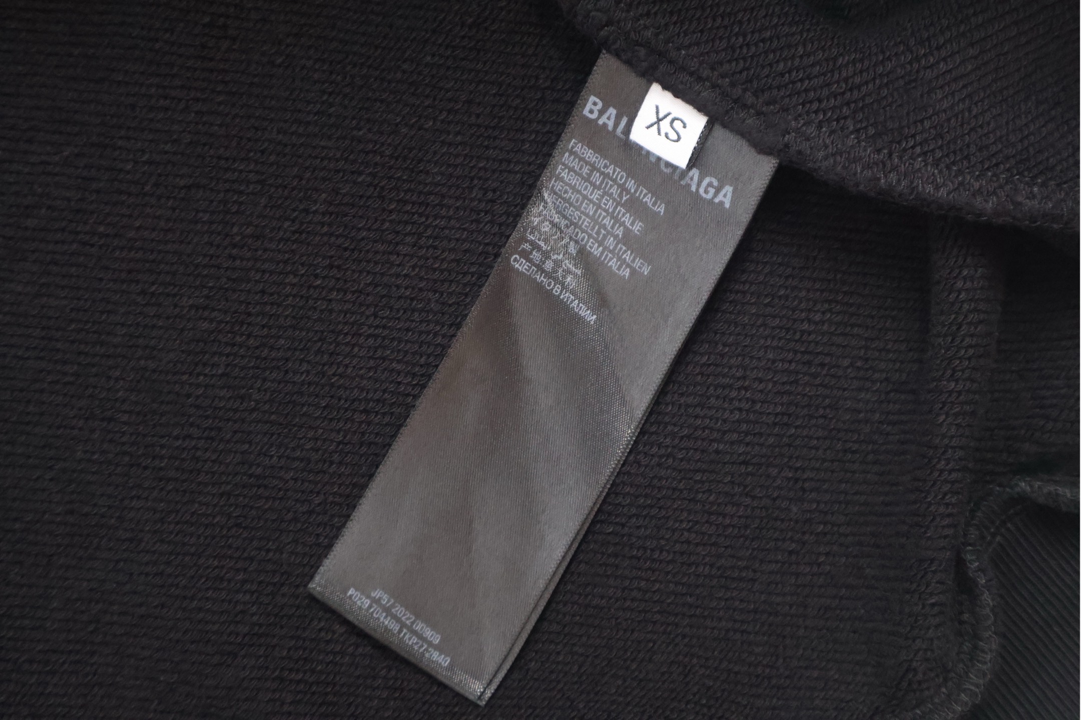 Balenciaga 巴黎世家 夜景泥染字母logo印花连帽卫衣 外套 长袖 黑色 白色 B0 767877TSVR31041