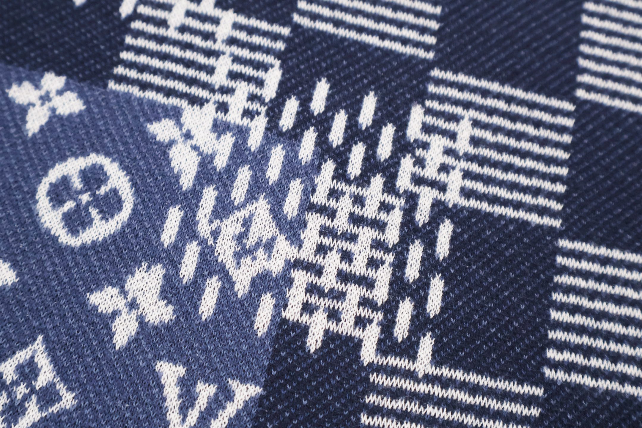 LOUIS VUITTON 路易威登 LV Nigo 联名款 棋盘格毛织 T恤 短袖 A5 1AIMBU