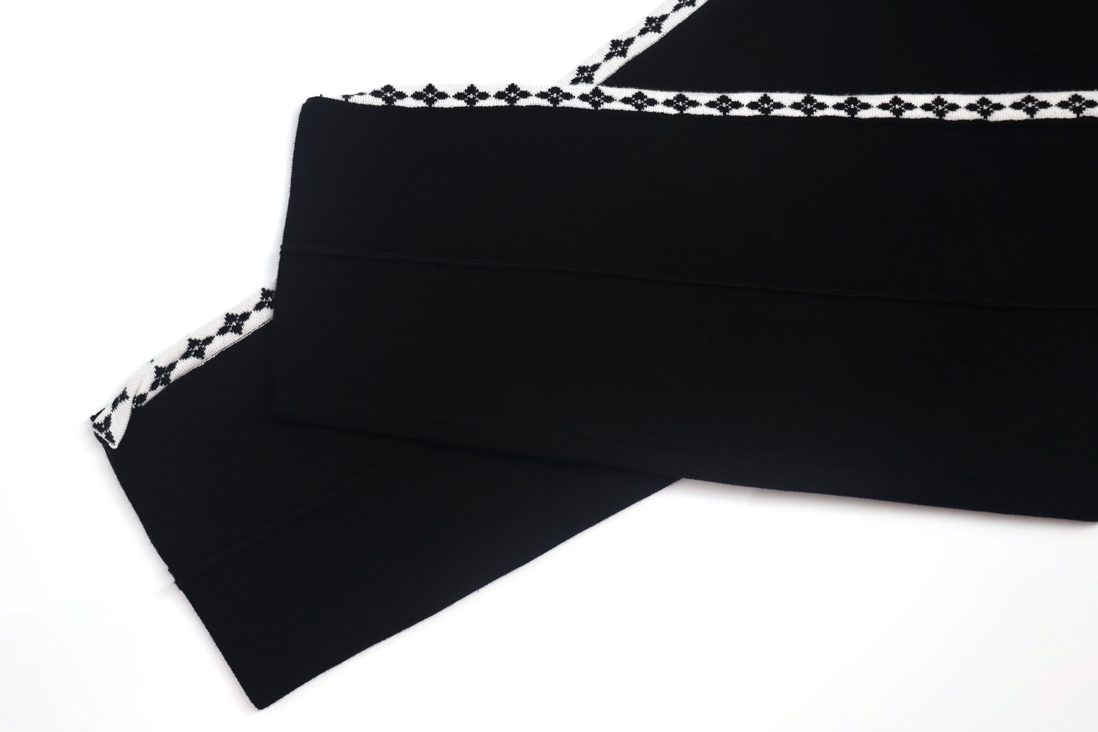 LOUIS VUITTON 路易威登 LV 针织学院风织带羊毛休闲裤 裤子 长裤 黑色 B0 1AGTLW